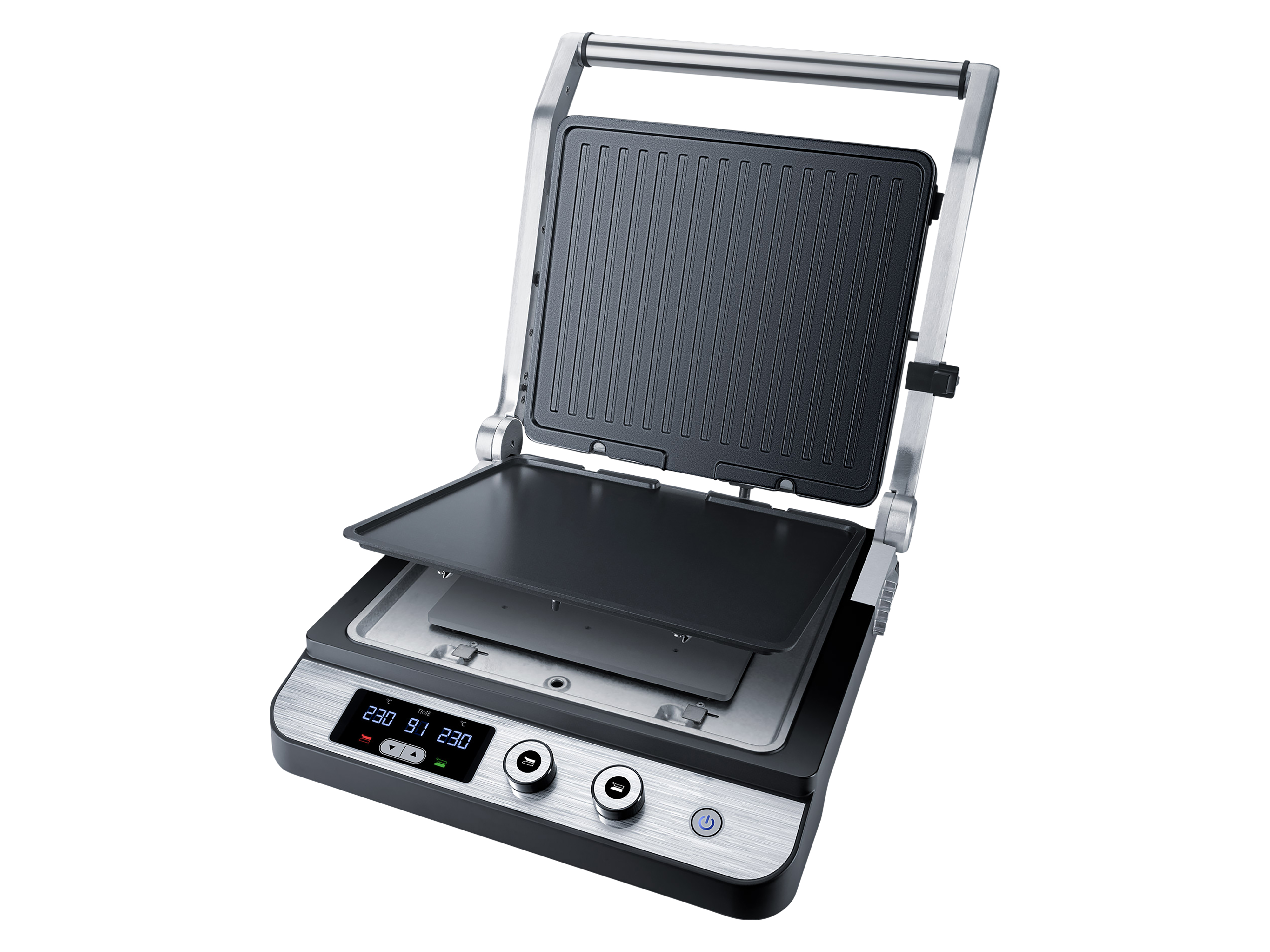 STEBA Kontaktgrill FG 120, Edelstahl, Antihaft, Timer, LED-Display