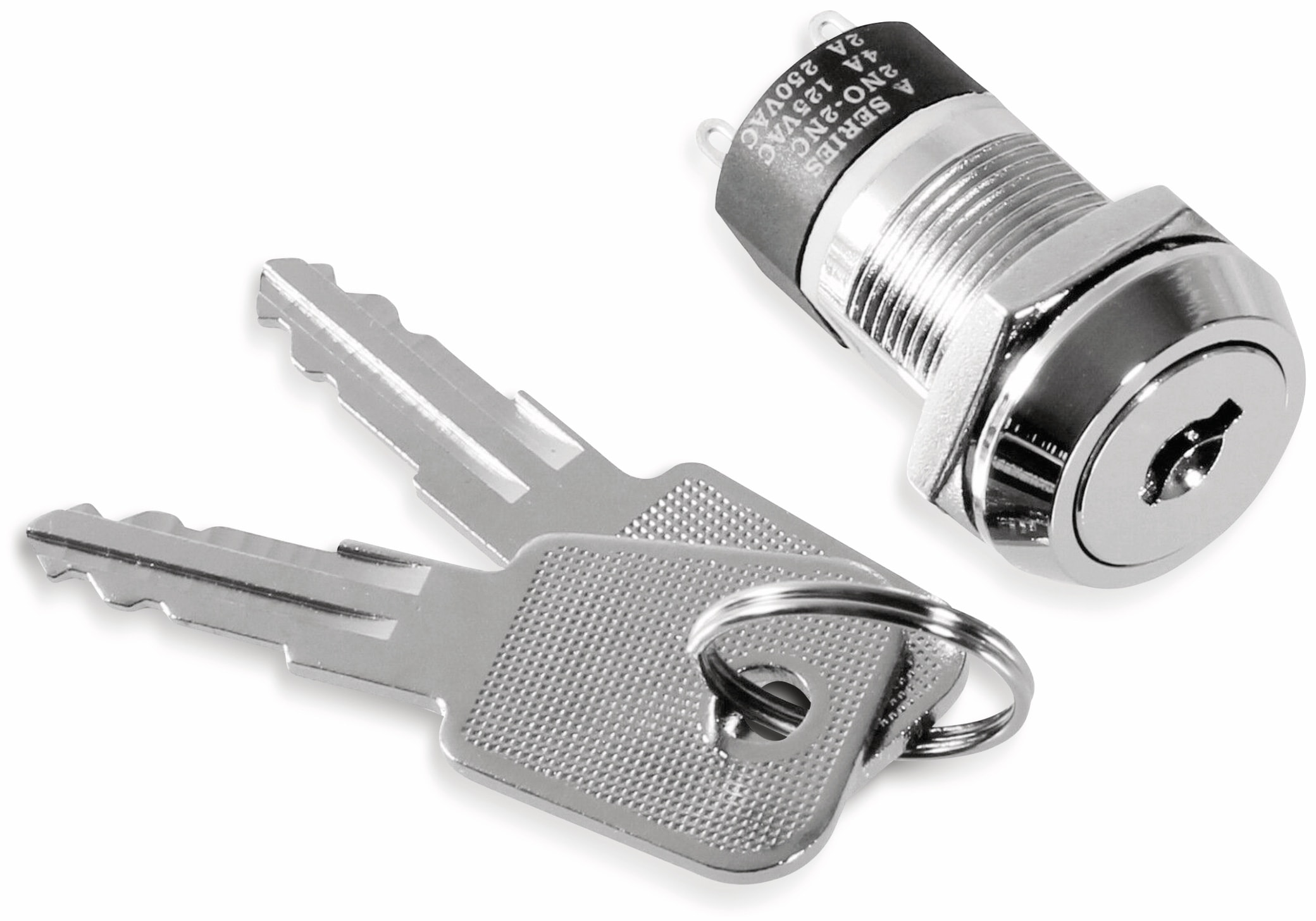 Schlüsselschalter, Ø19 mm, 2x EIN/AUS, Tiefe 33 mm Schlüsselschalter, Ø19 mm, 2x EIN/AUS, Tiefe 33 mm