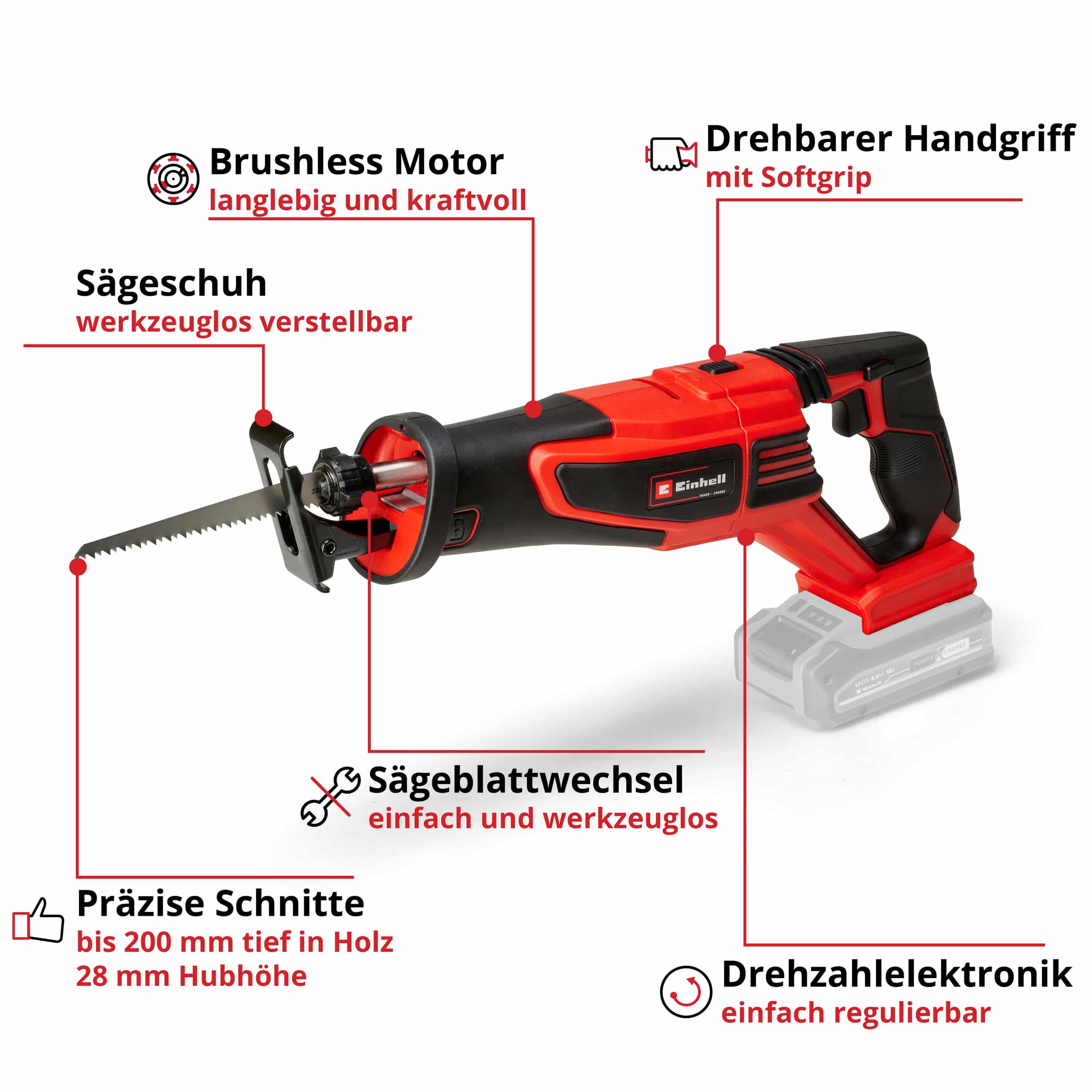 EINHELL PROFESSIONAL Akku-Universalsäge TP-AP 18/28 Li BL - Solo EINHELL Akku-Universalsäge TP-AP 18/28 Li BL - Solo