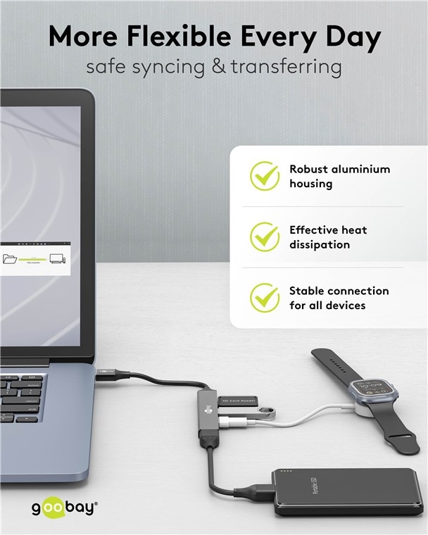 GOOBAY USB3.2 Hub 74456 Slim 4 Port USB-A auf USB-A GOOBAY USB3.2 Hub 74456 Slim 4 Port USB-A auf USB-A