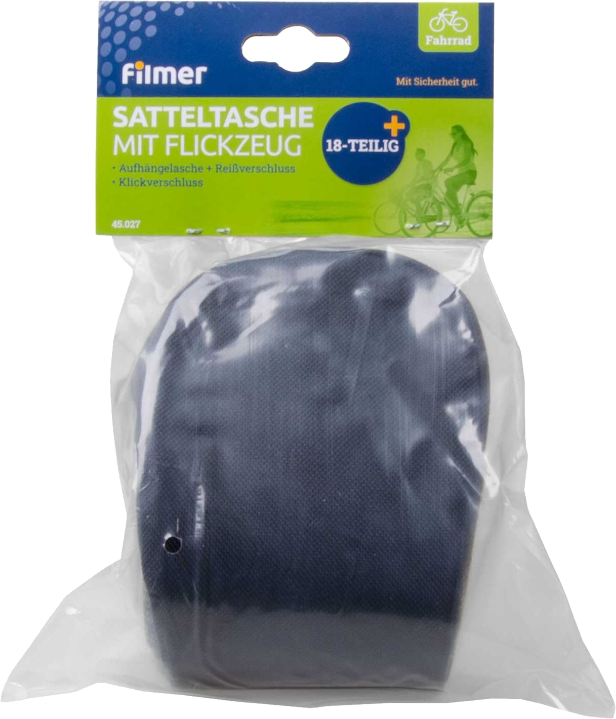 FILMER Satteltasche, 45027, mit Klickbefestigung und 18-teiligem Flickzeug FILMER Satteltasche, 45027, mit Klickbefestigung und 18-teiligem Flickzeug