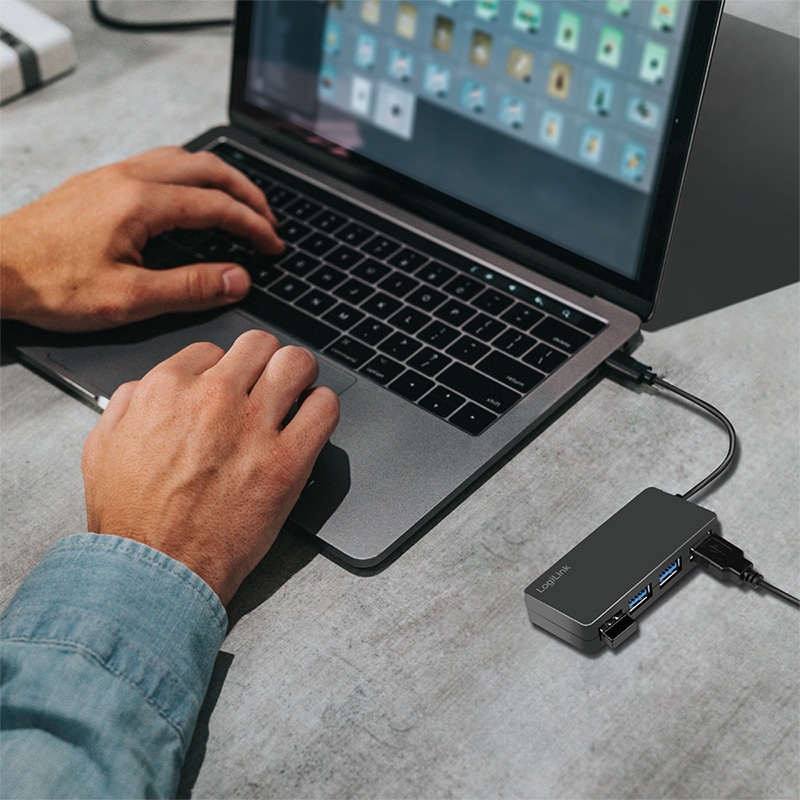LOGILINK USB3.2 Hub UA0396, 4-Port, schwarz LOGILINK USB3.2 Hub UA0396, 4-Port, schwarz