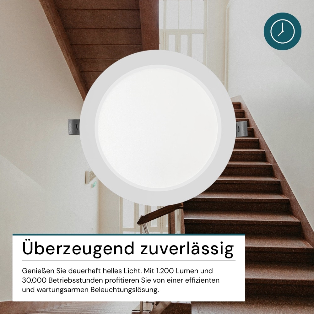 LUXULA LED-Einbauleuchte, 12W, EEK: F, 1200lm, CCT, IP44, weiß LUXULA LED-Einbauleuchte, 12W, EEK: F, 1200lm, CCT, IP44, weiß