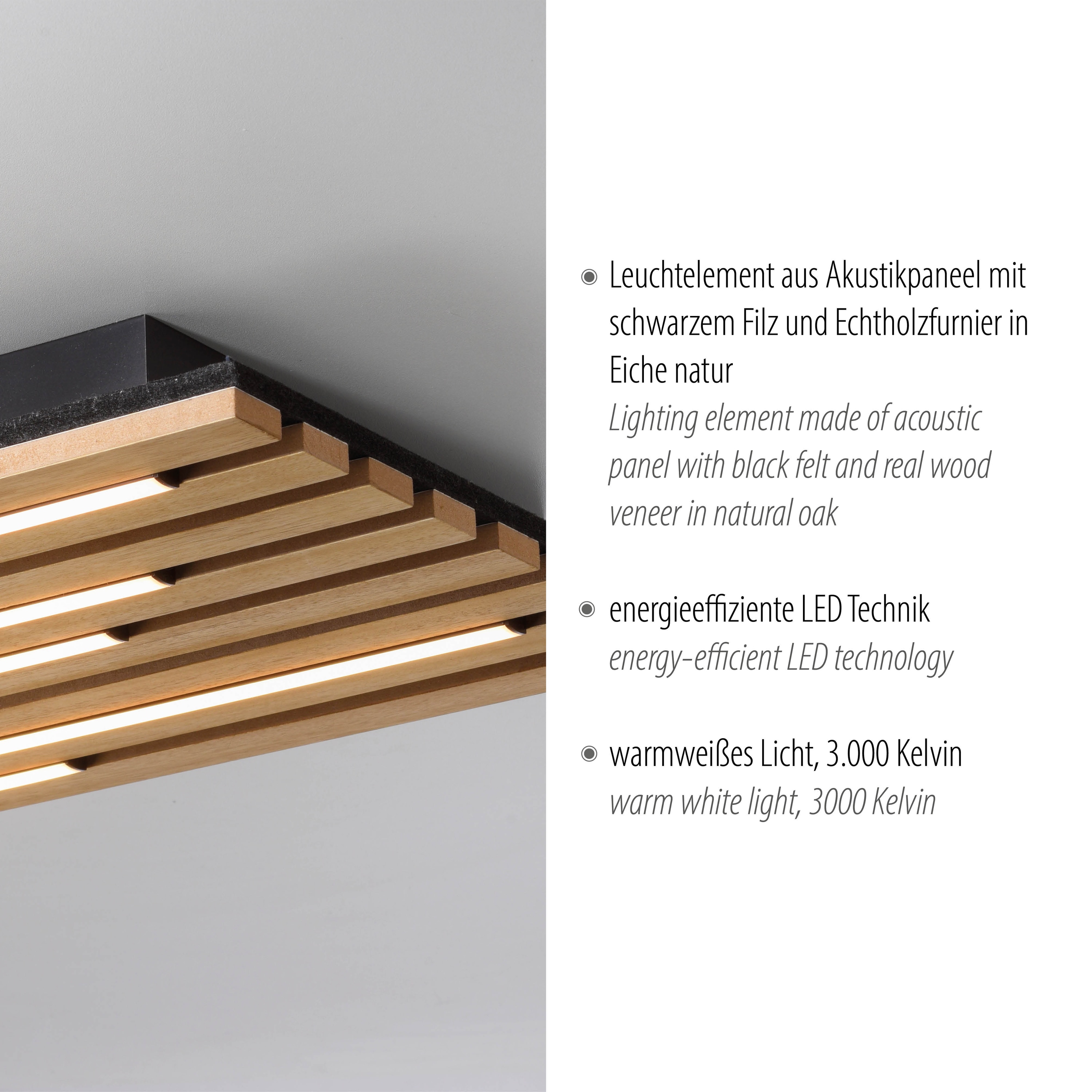 JUST LIGHT LED-Deckenleuchte 15591-79, 25W, 3000K, 3400lm, warmweiß, IP20, Holz/schwarz JUST LIGHT LED-Deckenleuchte 15591-79, 25W, 3000K, 3400lm, warmweiß, IP20, Holz/schwarz