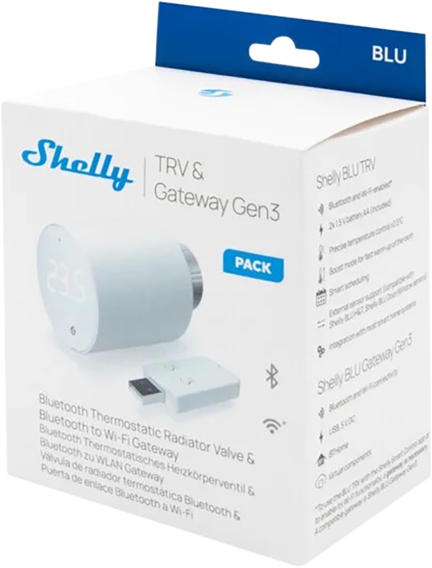 SHELLY Heizkörper-Thermostat BluTRV, Bluetooth, Zigbee, WLAN Shelly Heizkörper-Thermostat BluTRV