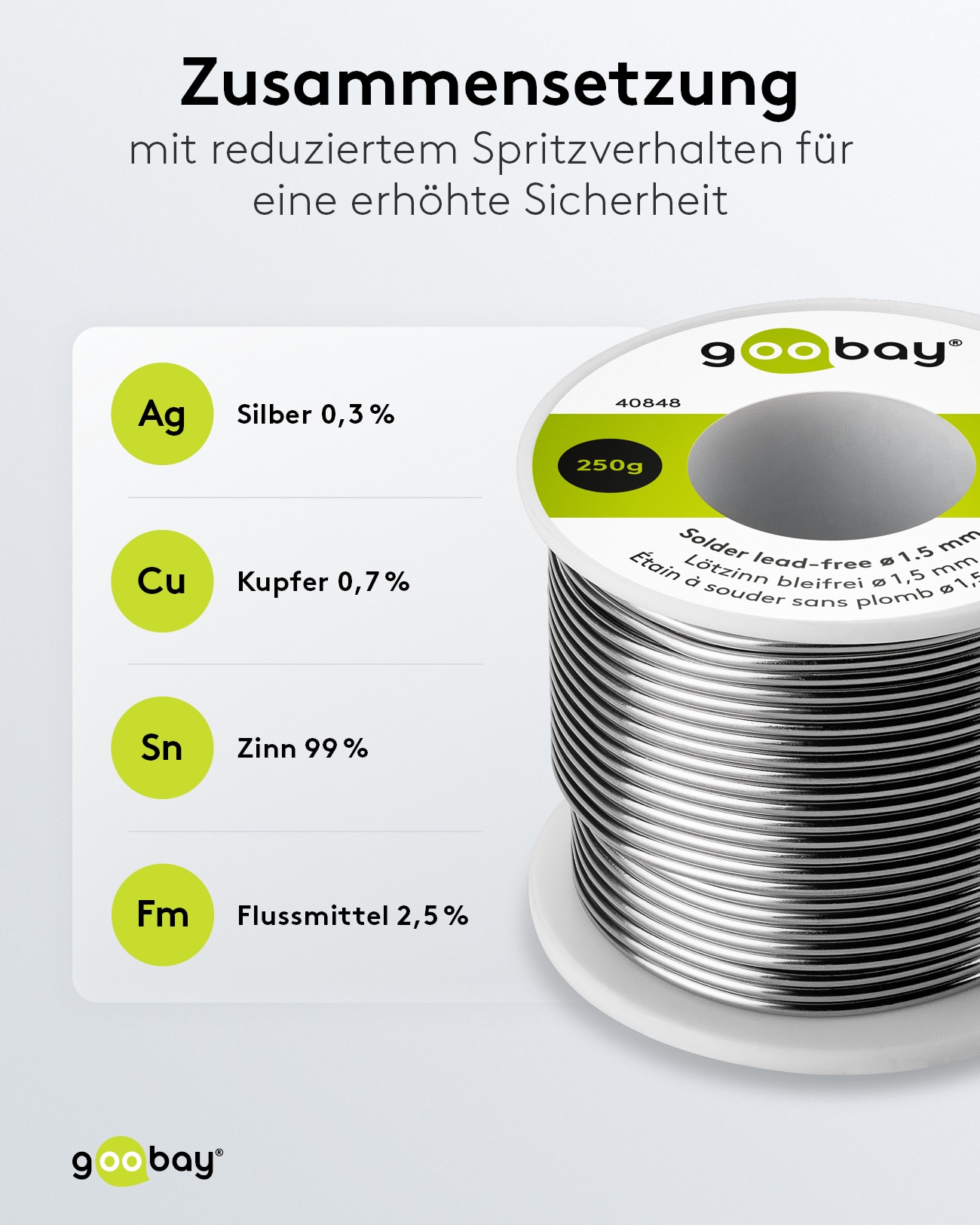 GOOBAY Lötzinn Essential, 250 g, Ø 1,5 mm