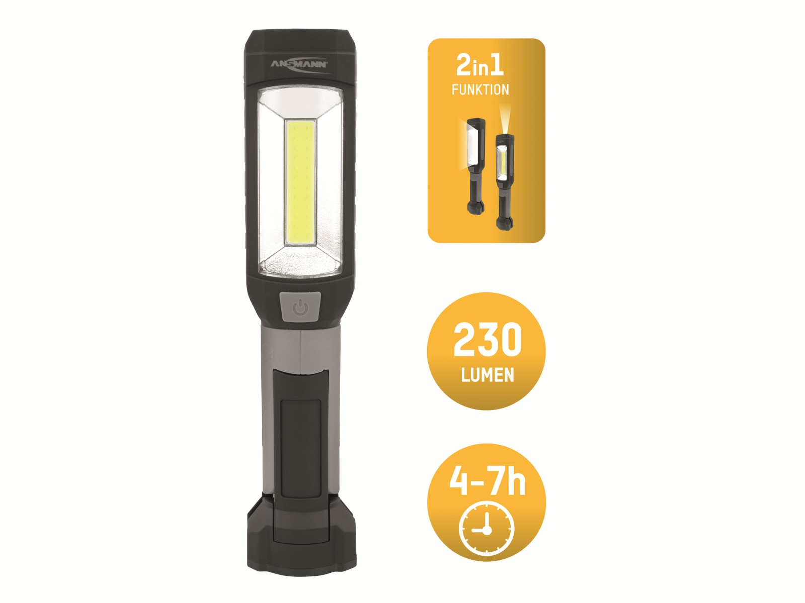 ANSMANN LED-Arbeitsleuchte WL230B, Kunststoff, 230 lm, batteriebetrieben ANSMANN LED-Arbeitsleuchte WL230B, Kunststoff, 230 lm, batteriebetrieben