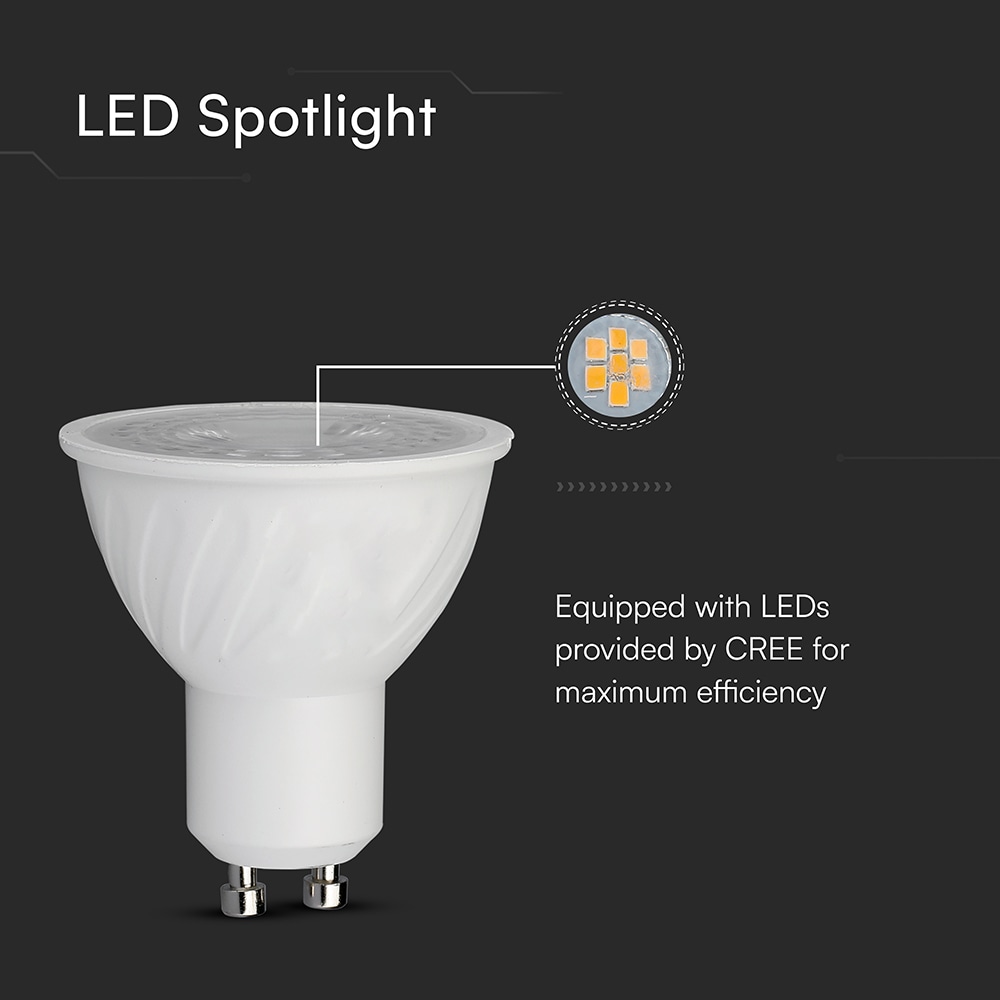 V-TAC LED-Lampe VT-247D, GU10, 6W, 4000K, EEK: F, CREE Chip, 445lm, IP20