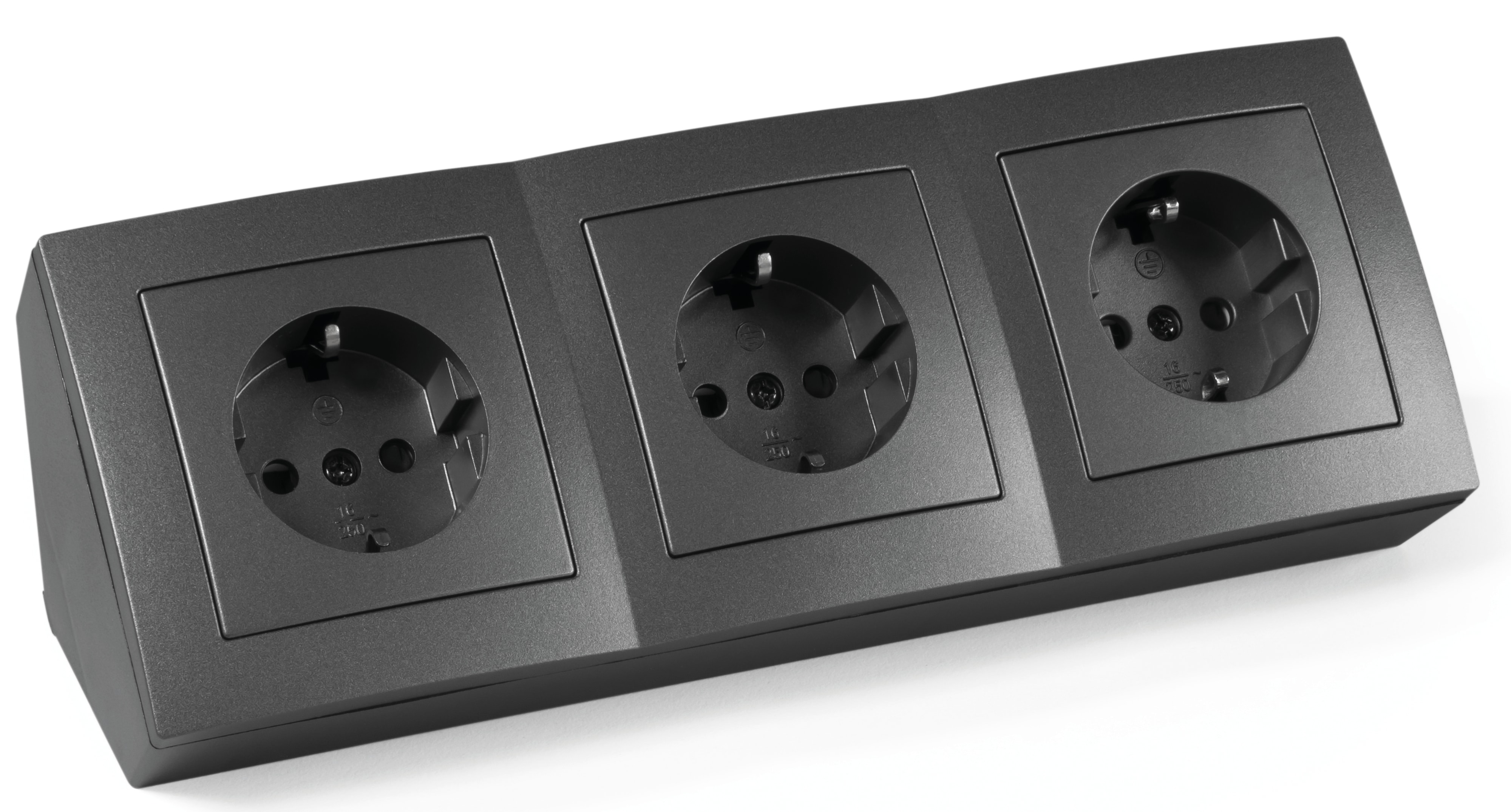 MCPOWER Steckdosenblock Flair, 3-fach, 16A/250V, anthrazit MCPOWER Steckdosenblock Flair, 3-fach, 16A/250V, anthrazit