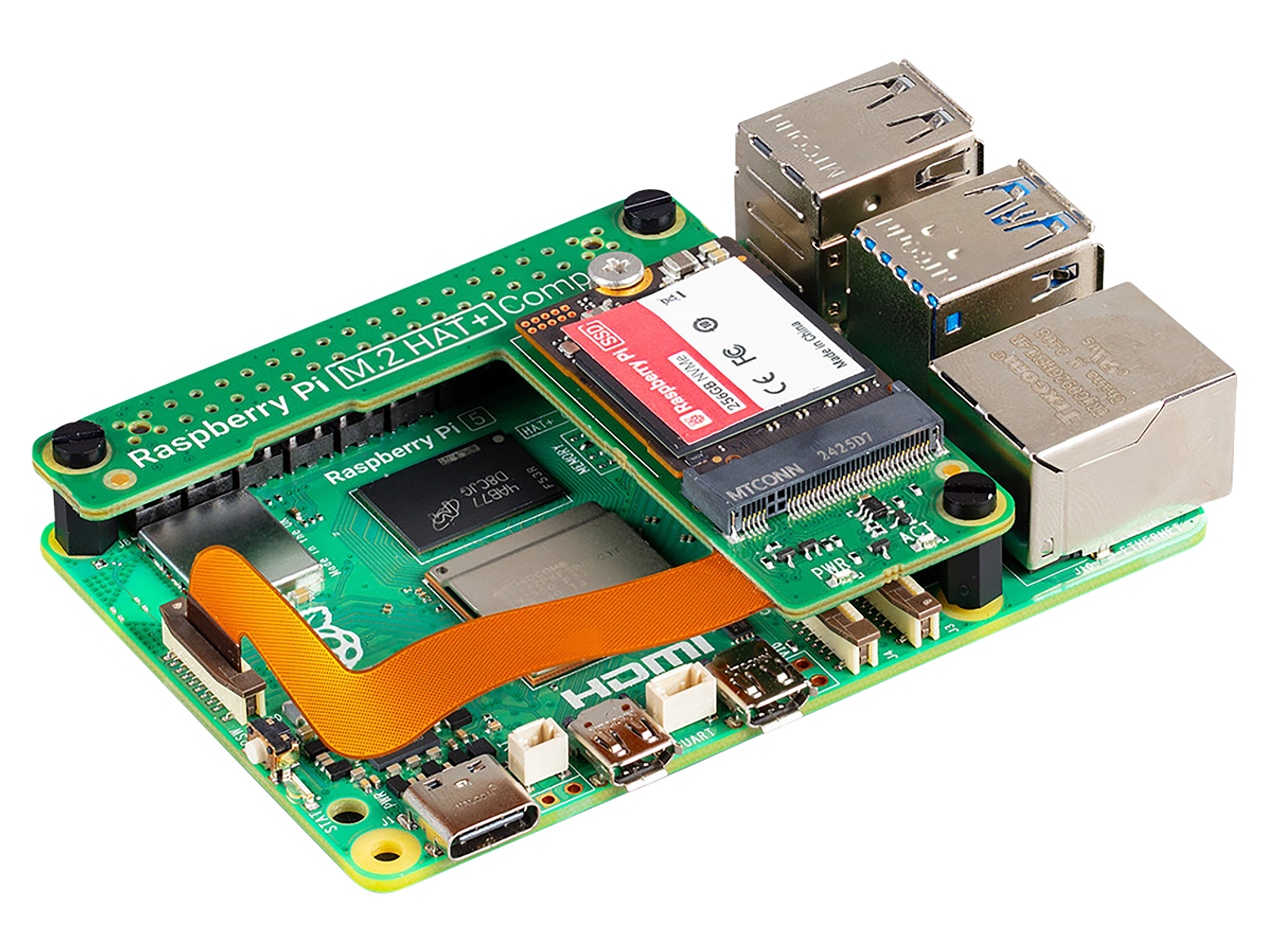RASPBERRY PI M.2 HAT+ (Kompaktversion) RASPBERRY M.2 HAT+ (Kompaktversion)