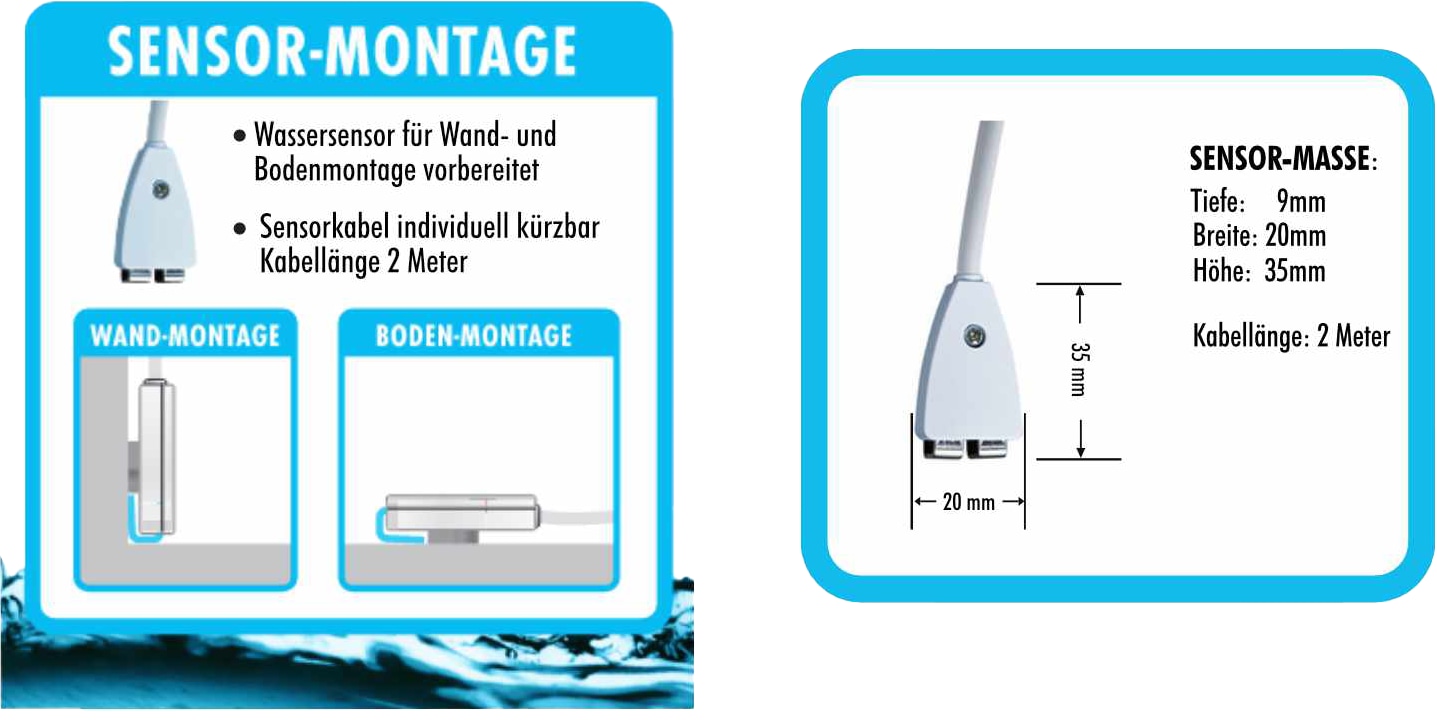 PROTECTOR Wassermelder WA 11, mit Abschaltfunktion, WiFi u. APP PROTECTOR Wassermelder WA 11, mit Abschaltfunktion, WiFi u. APP