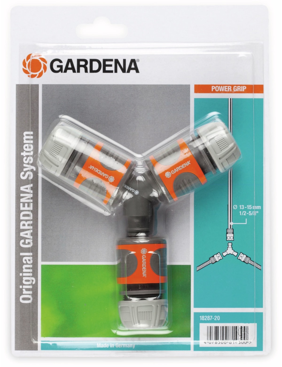 GARDENA Schnellkupplung Y-Verteiler 18287-20, 13 mm (1/2"), 15 mm (5/8") GARDENA Schnellkupplung Y-Verteiler 18287-20, 13 mm (1/2"), 15 mm (5/8")