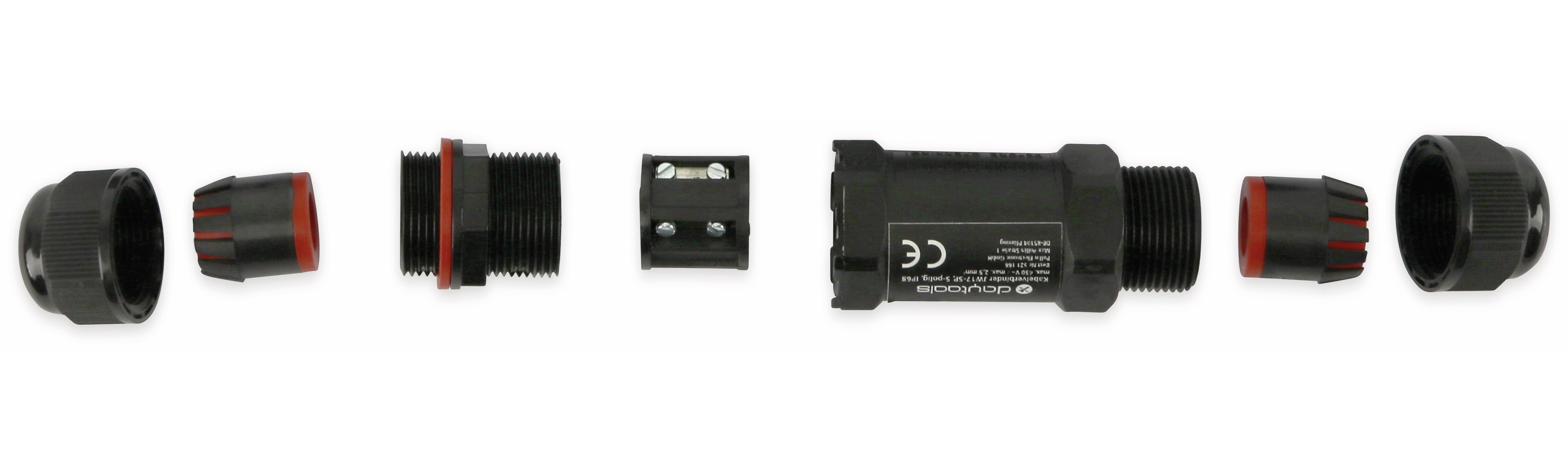 DAYTOOLS Kabelverbinder JW17-5P, 5-polig, IP68, 450 V~ DAYTOOLS Kabelverbinder JW17-5P, 5-polig, IP68, 450 V~