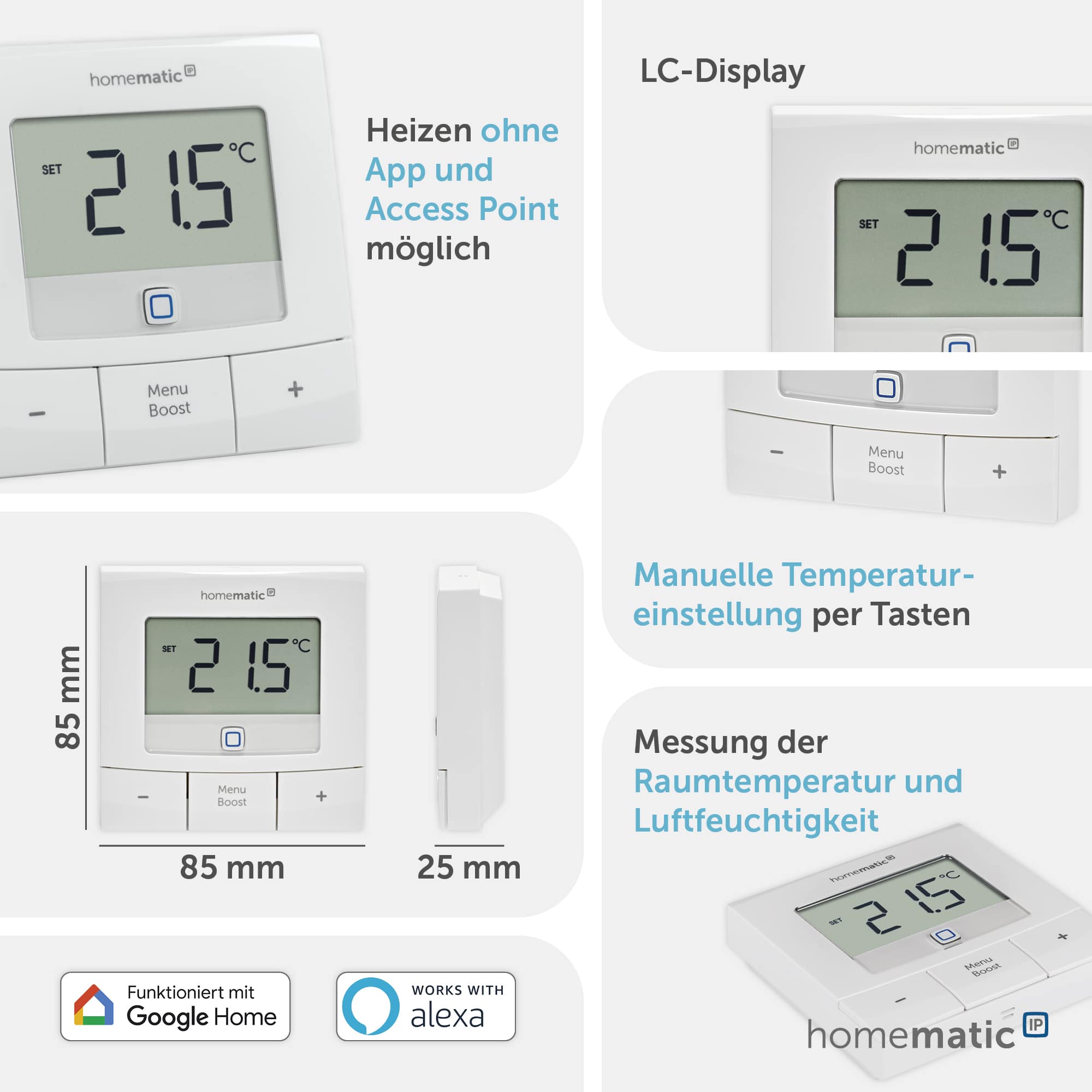 HOMEMATIC IP Smart Home 154666A0, Wandthermostat basic, weiß HOMEMATIC IP Smart Home 154666A0, Wandthermostat basic, weiß