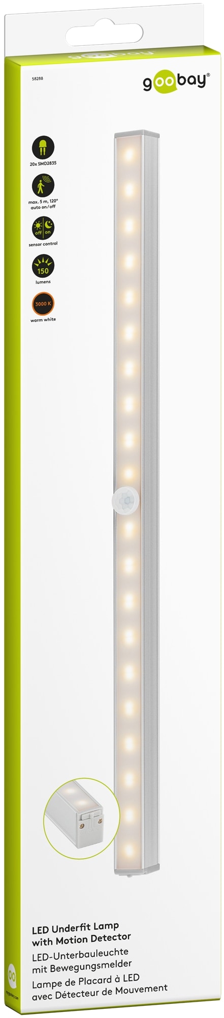 GOOBAY LED-Unterbauleuchte 58288, mit Bewegungsmelder, Batteriebetrieb, weiß GOOBAY LED-Unterbauleuchte 58288, mit Bewegungsmelder, Batteriebetrieb, weiß