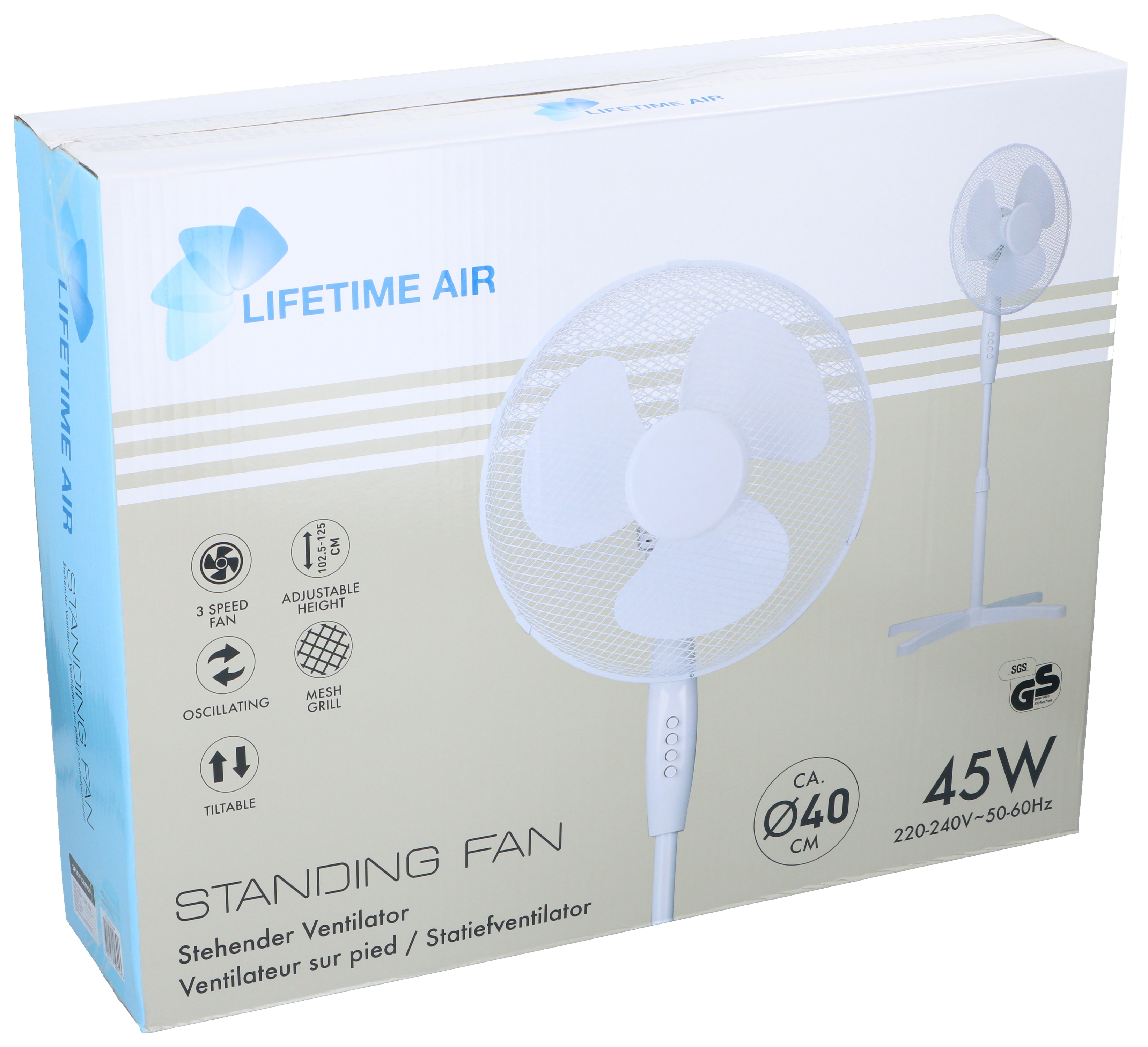 LIFETIME AIR Standventilator, 45 W, weiß LIFETIME AIR Standventilator, 45 W, weiß