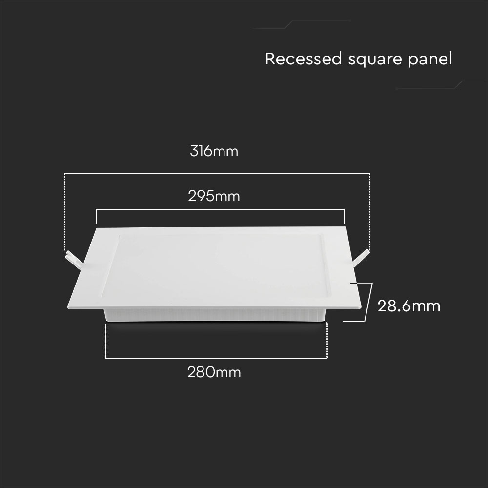 V-TAC LED-Einbauleuchte VT-61024, EEK: F, 24 W, 2500 lm, 3000 K, weiß V-TAC LED-Einbauleuchte VT-61024, EEK: F, 24 W, 2500 lm, 3000 K, weiß