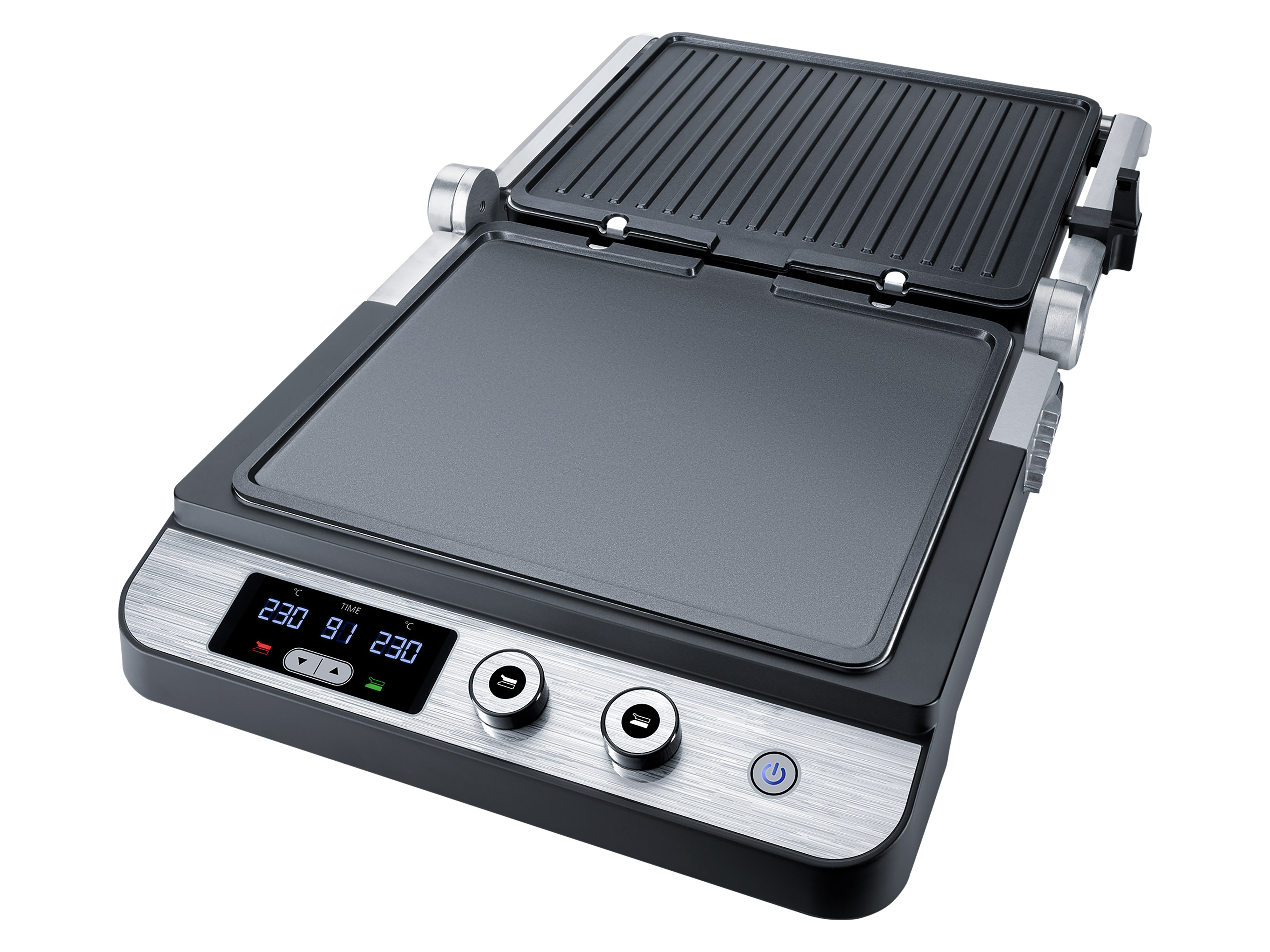 STEBA Kontaktgrill FG 120, Edelstahl, Antihaft, Timer, LED-Display
