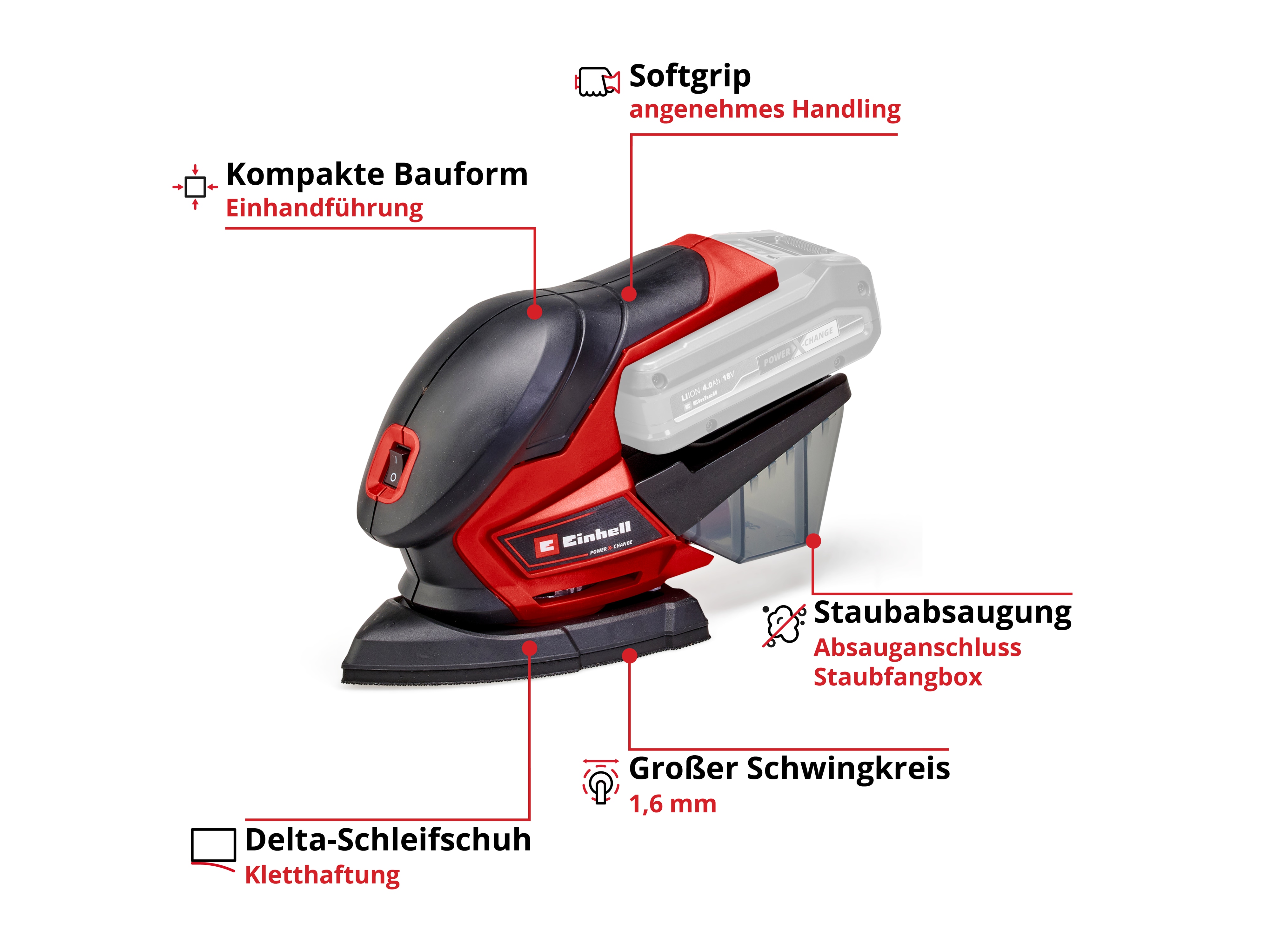 EINHELL Akku-Multischleifer TE-OS 18/150 Li - Solo EINHELL Akku-Multischleifer TE-OS 18/150 Li - Solo