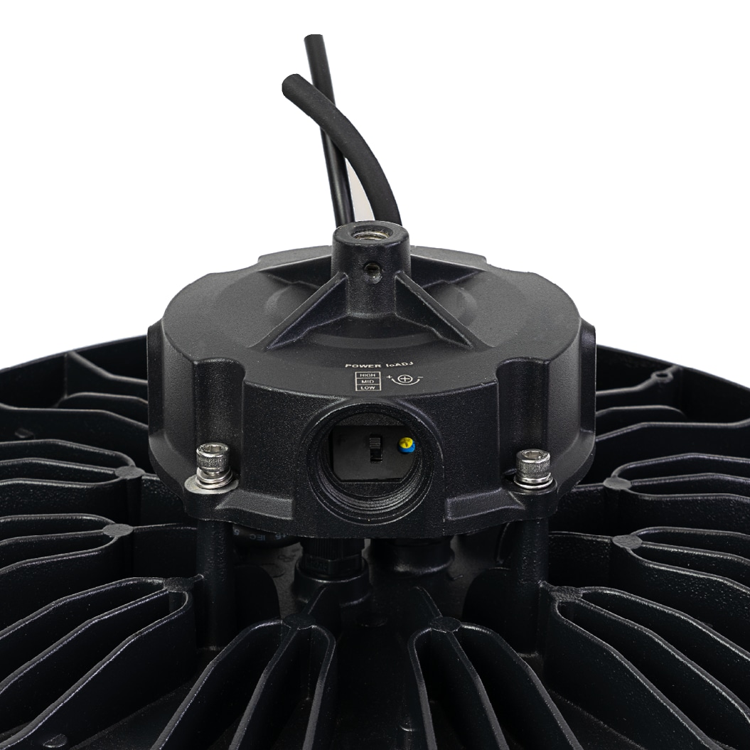 ENOVALITE LED-HighBay-Leuchte, UFO, 120...200 W, 4000 K, EEK: C, 19200...32000 lm, dimmbar, schwarz
