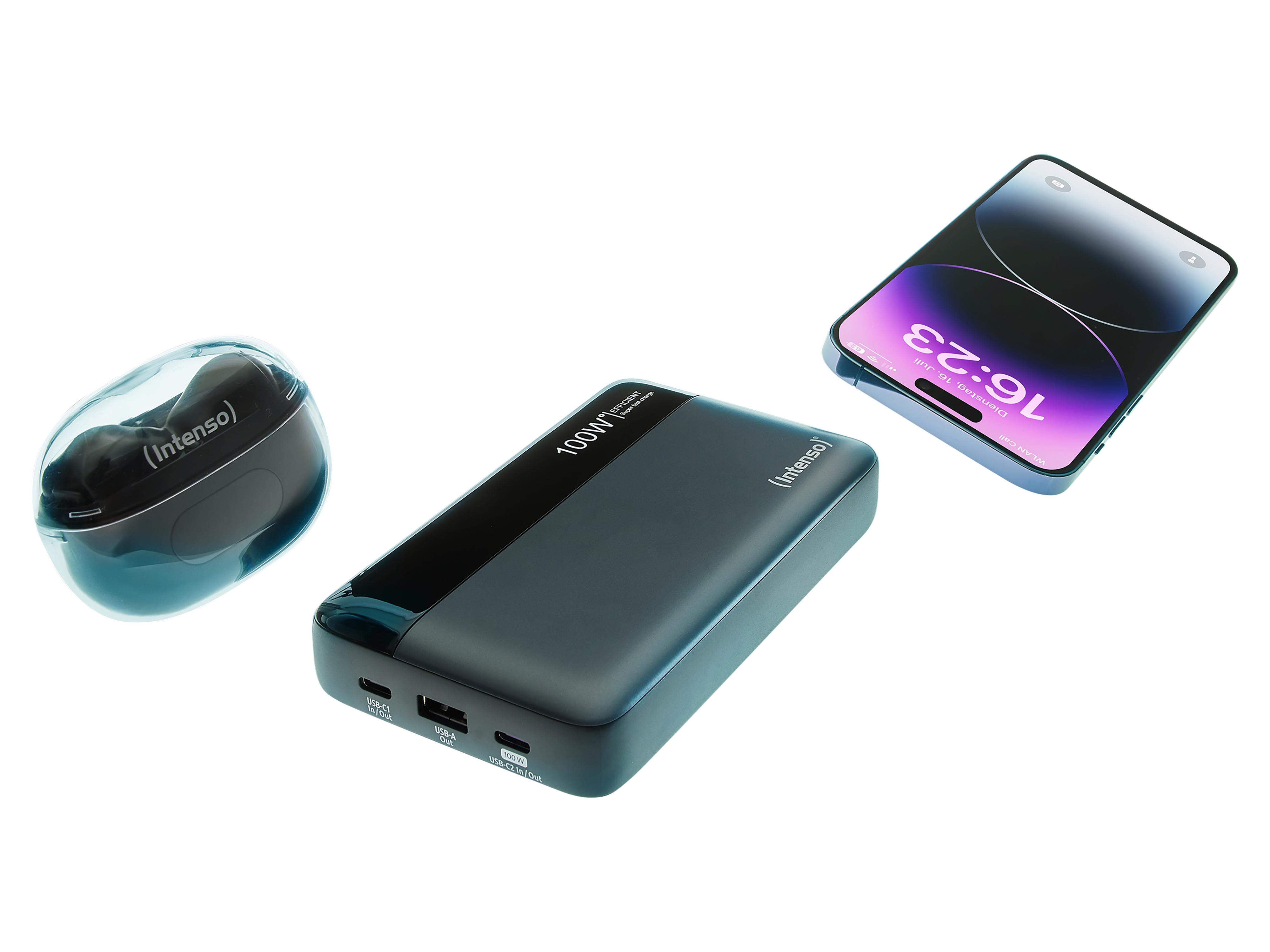 INTENSO USB Powerbank 7350050, HE20000, 20.000mAh, 100 W, grau INTENSO USB Powerbank 7350050, HE20000, 20.000mAh, 100 W, grau