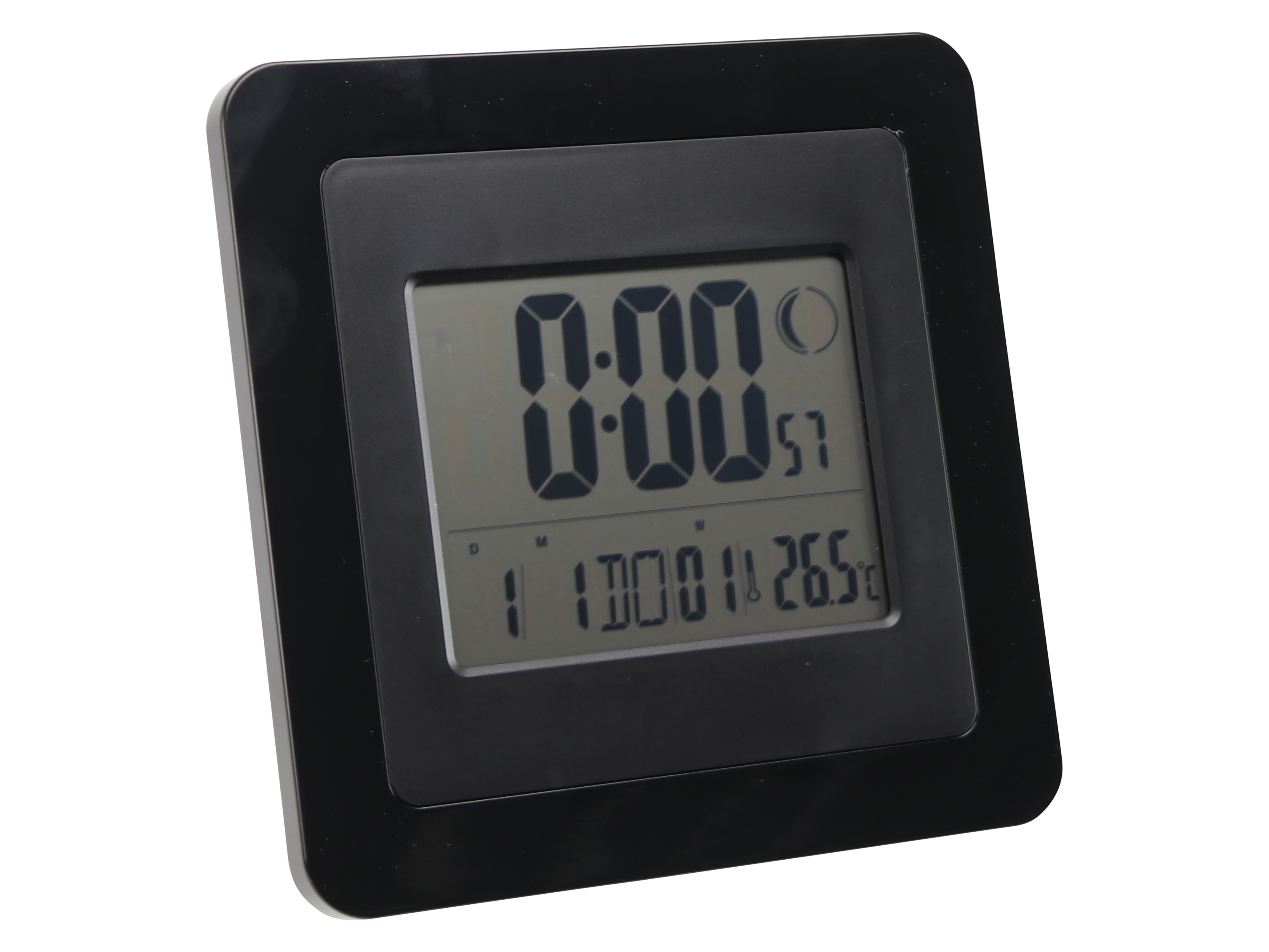 Digitale Funkuhr, Datumsanzeige, Wecker, Temperaturanzeige, groß, Schwarz Digitale Funkuhr, Datumsanzeige, Wecker, Temperaturanzeige, groß, Schwarz