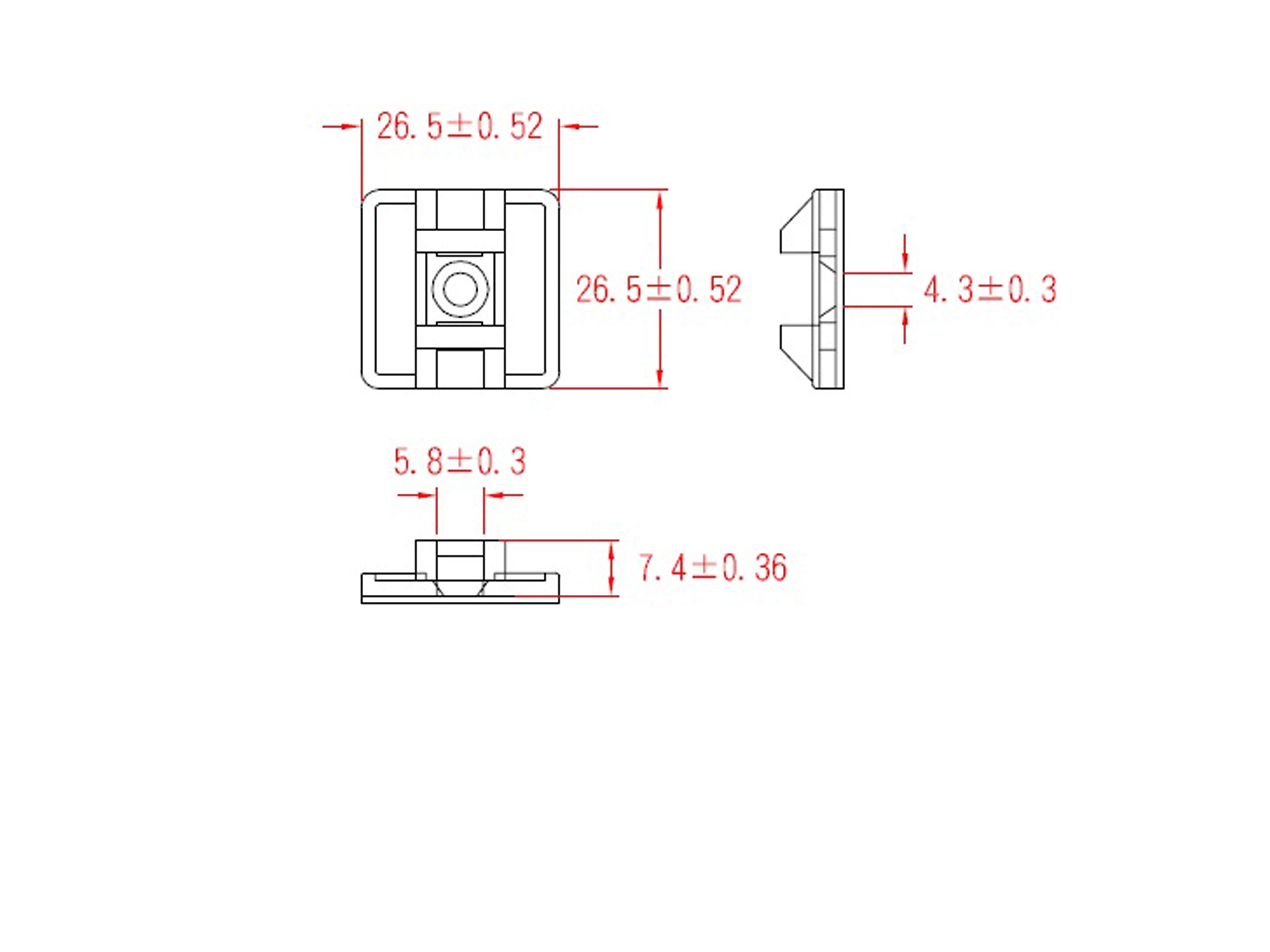 KSS Befestigungssockel selbstklebend Polyamid 6.6, Natur, L=26,5, B=26,5, 1 Stück KSS Befestigungssockel selbstklebend Polyamid 6.6, Natur, L=26,5, B=26,5, 1 Stück