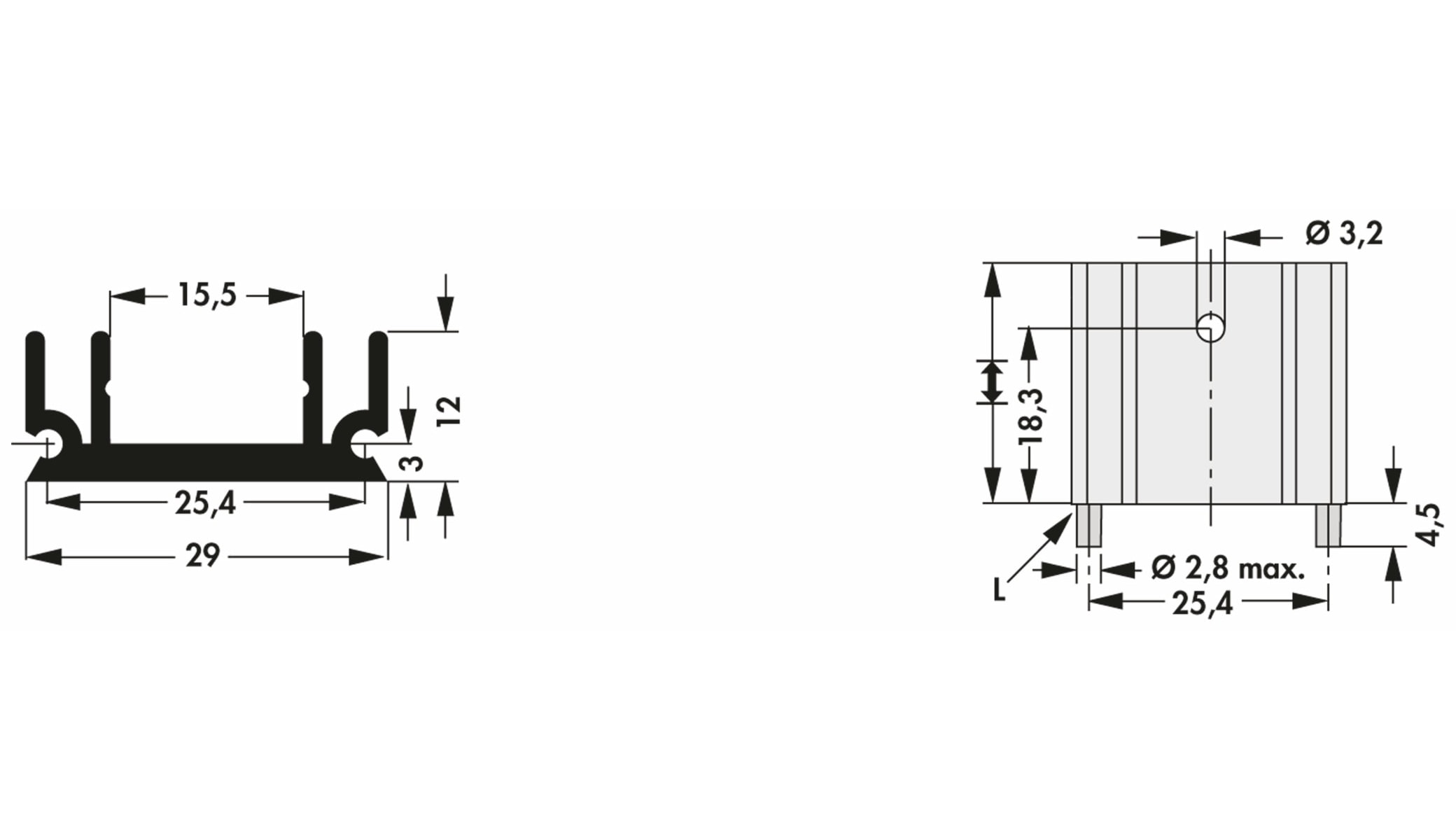 FISCHER ELEKTRONIK Kühlkörper, SK 145 25,4 STS, Leiterkartenkühlkörper , schwarz, Aluminium FISCHER ELEKTRONIK Kühlkörper, SK 145 25,4 STS, Leiterkartenkühlkörper , schwarz, Aluminium
