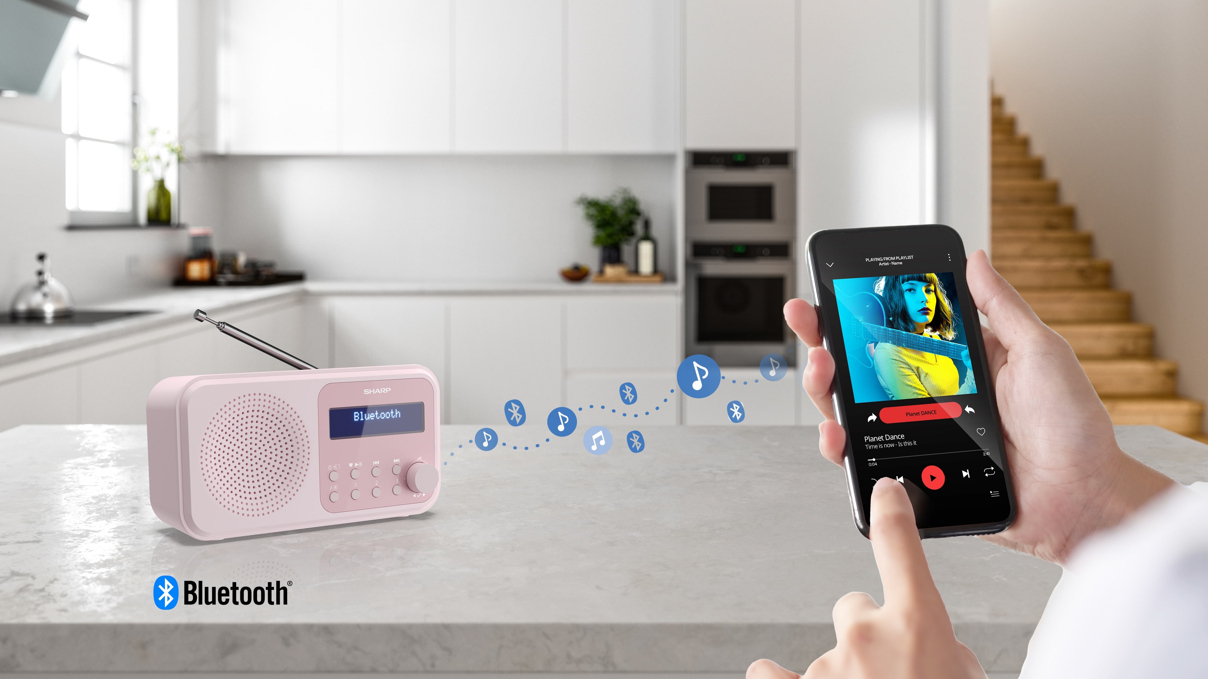 SHARP DAB+/FM Radio DR-P420, USB, Bluetooth, rosa SHARP DAB+/FM Radio DR-P420, USB, Bluetooth, rosa