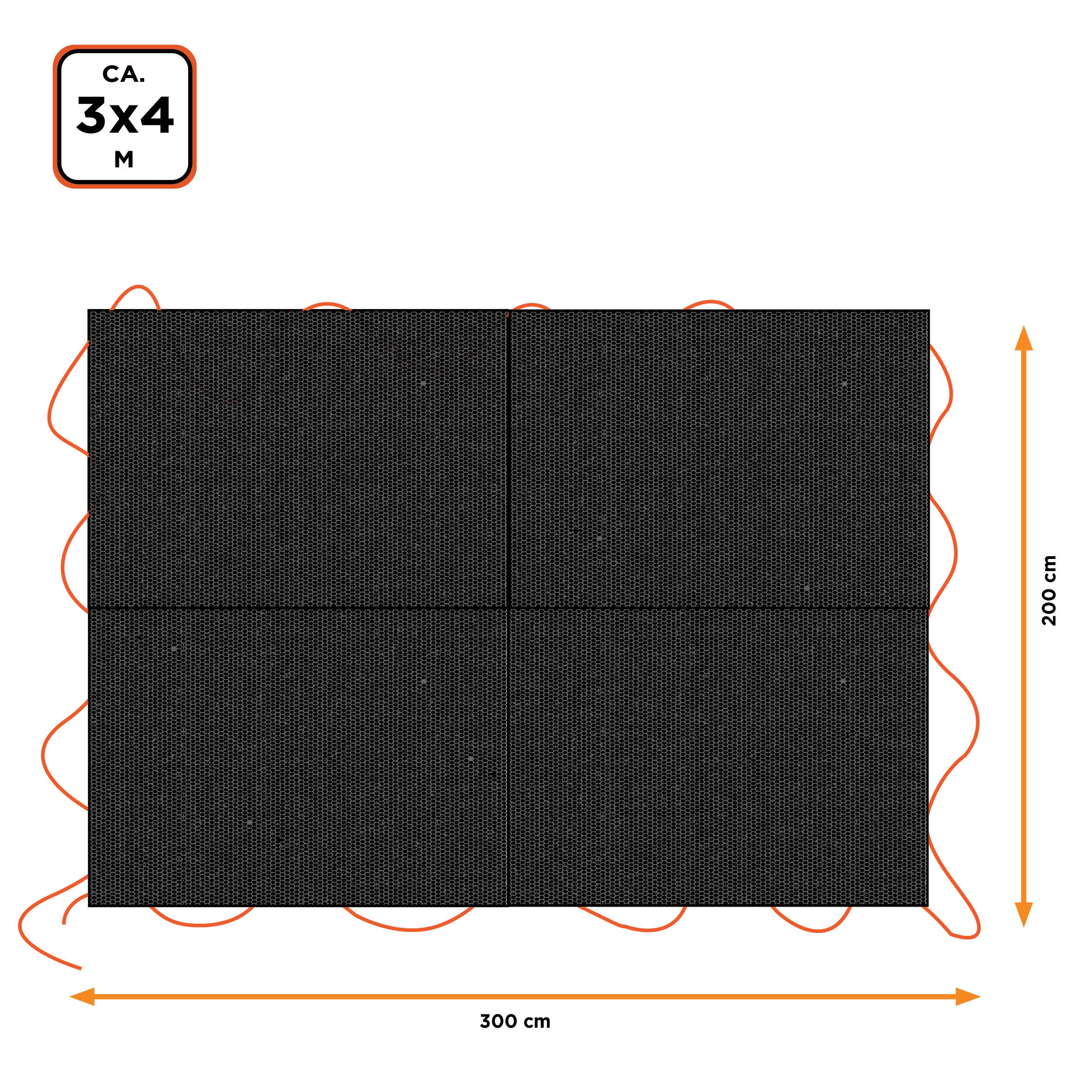 BLACK & DECKER Gewebeplane, 3x4m, schwarz BLACK & DECKER Gewebeplane, 3x4m, schwarz