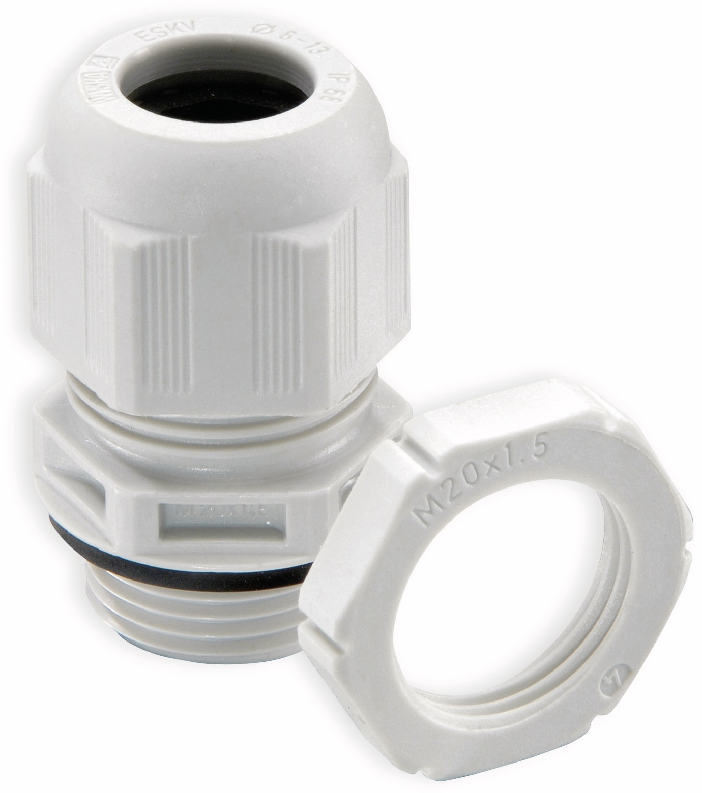 WISKA Kabelverschraubung, 10066527, ESKV-SET 25, M 25x1,5, metrisch, Lichtgrau