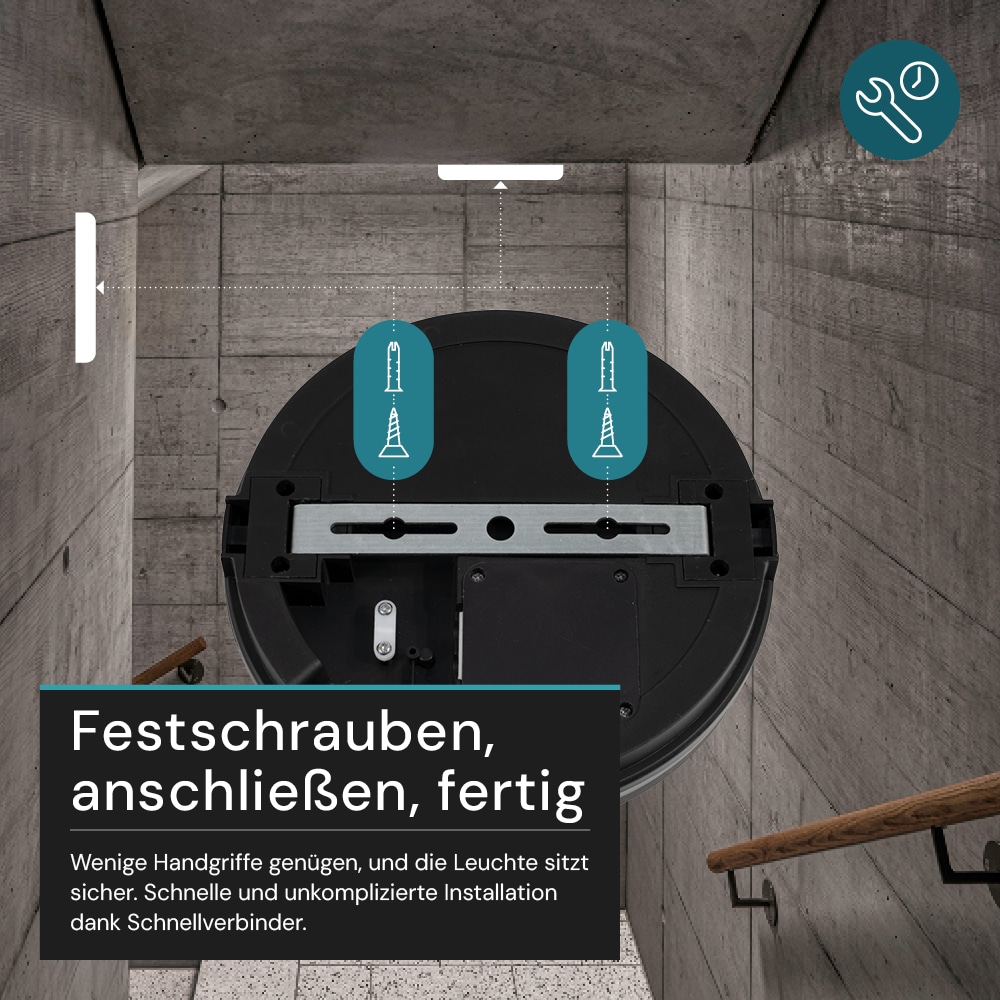 LUXULA LED-Deckenleuchte, 30W, EEK: F, 3000lm, CCT, IP65, schwarz/weiß LUXULA LED-Deckenleuchte, 30W, EEK: F, 3000lm, CCT, IP65, schwarz/weiß