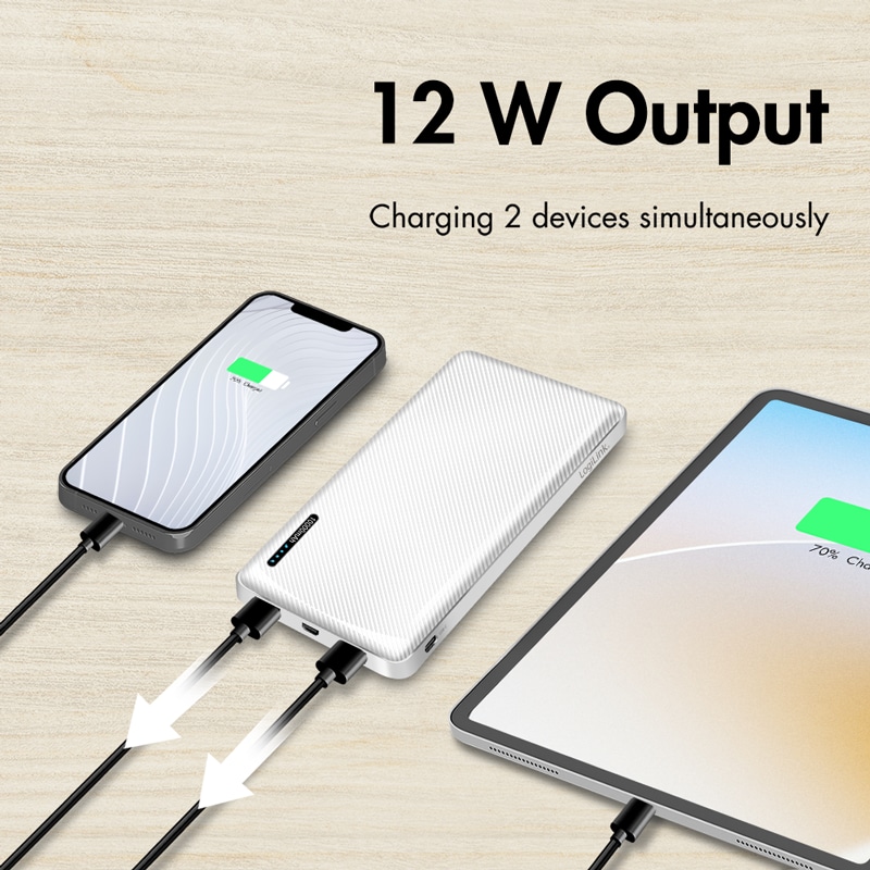 LOGILINK POWERBANK PA0316, 10.000 mAh, weiß, 2-fach USB-A Ausgang LOGILINK POWERBANK PA0316, 10.000mAh, 2-fach USB-A Ausgang