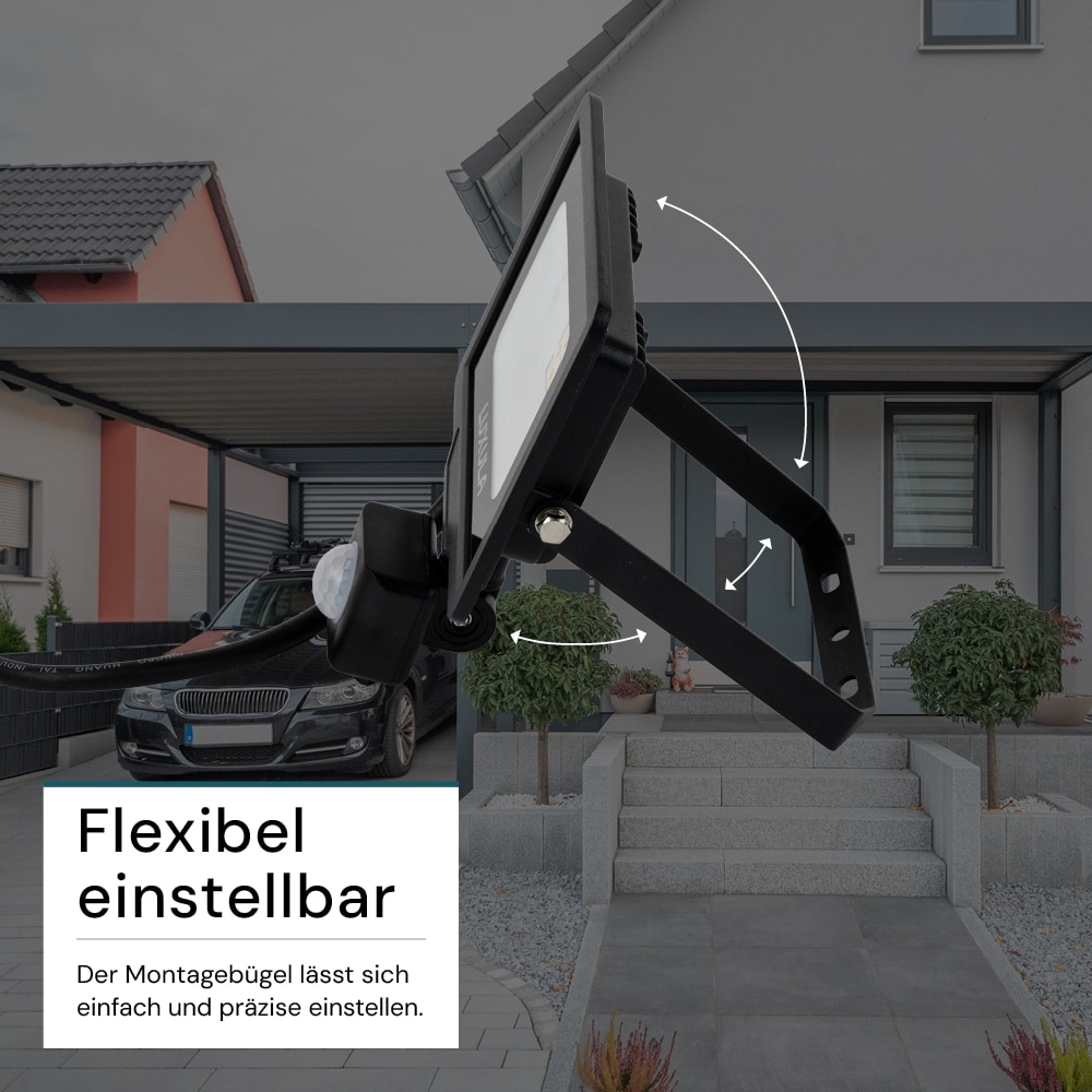 LUXULA LED-Fluter mit Bewegungsmelder, EEK: F, 20W, 2000lm, 3000K, schwarz LUXULA LED-Fluter mit Bewegungsmelder, EEK: F, 20W, 2000lm, 3000K, schwarz