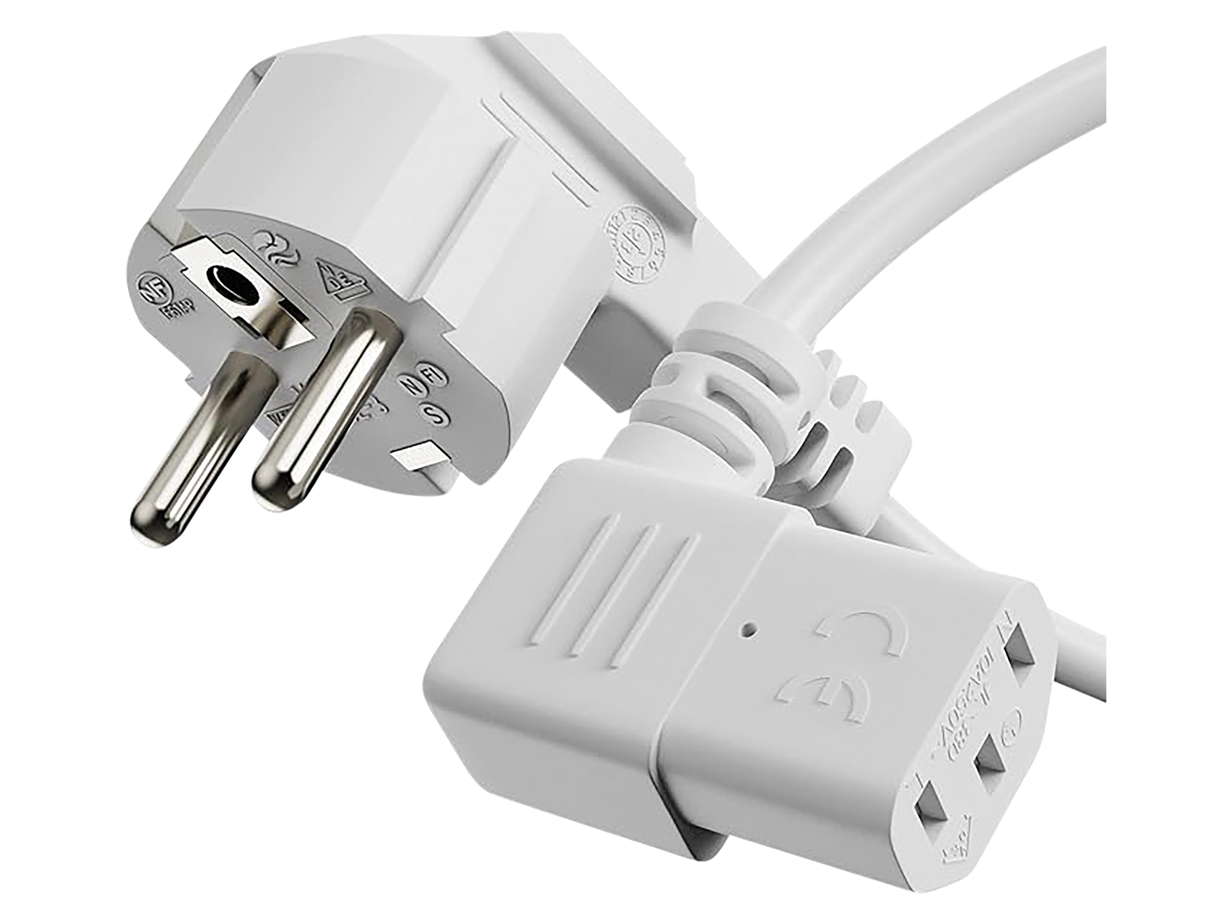 SONERO Netzkabel Schutzkontaktstecker, X-SKW-C13W-010W, 90°, weiß, 1m SONERO Netzkabel Schutzkontaktstecker, X-SKW-C13W-010W, 90°, weiß, 1m