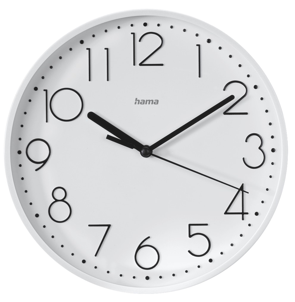 HAMA Wanduhr "Salina", ohne Ticken, Ø 30cm, weiß