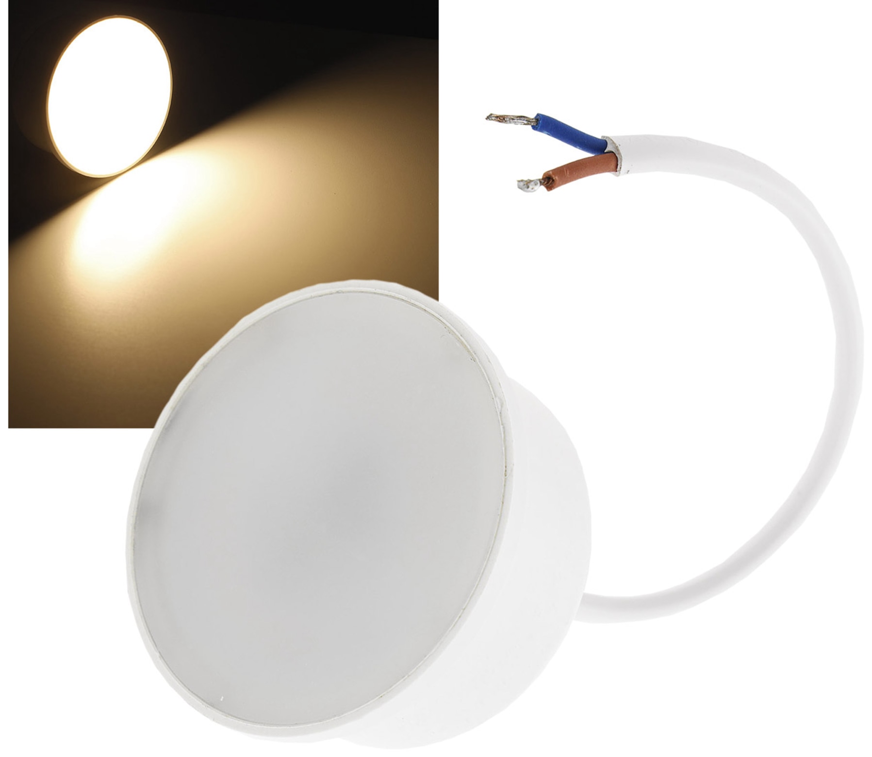 CHILITEC LED-Modul "Piatto W5" für Einbauleuchten, 5W, 390lm, EEK: F, 2900K, Ø 50 mm CHILITEC LED-Modul "Piatto W5" für Einbauleuchten, 5W, 390lm, EEK: F, 2900K, Ø 50 mm