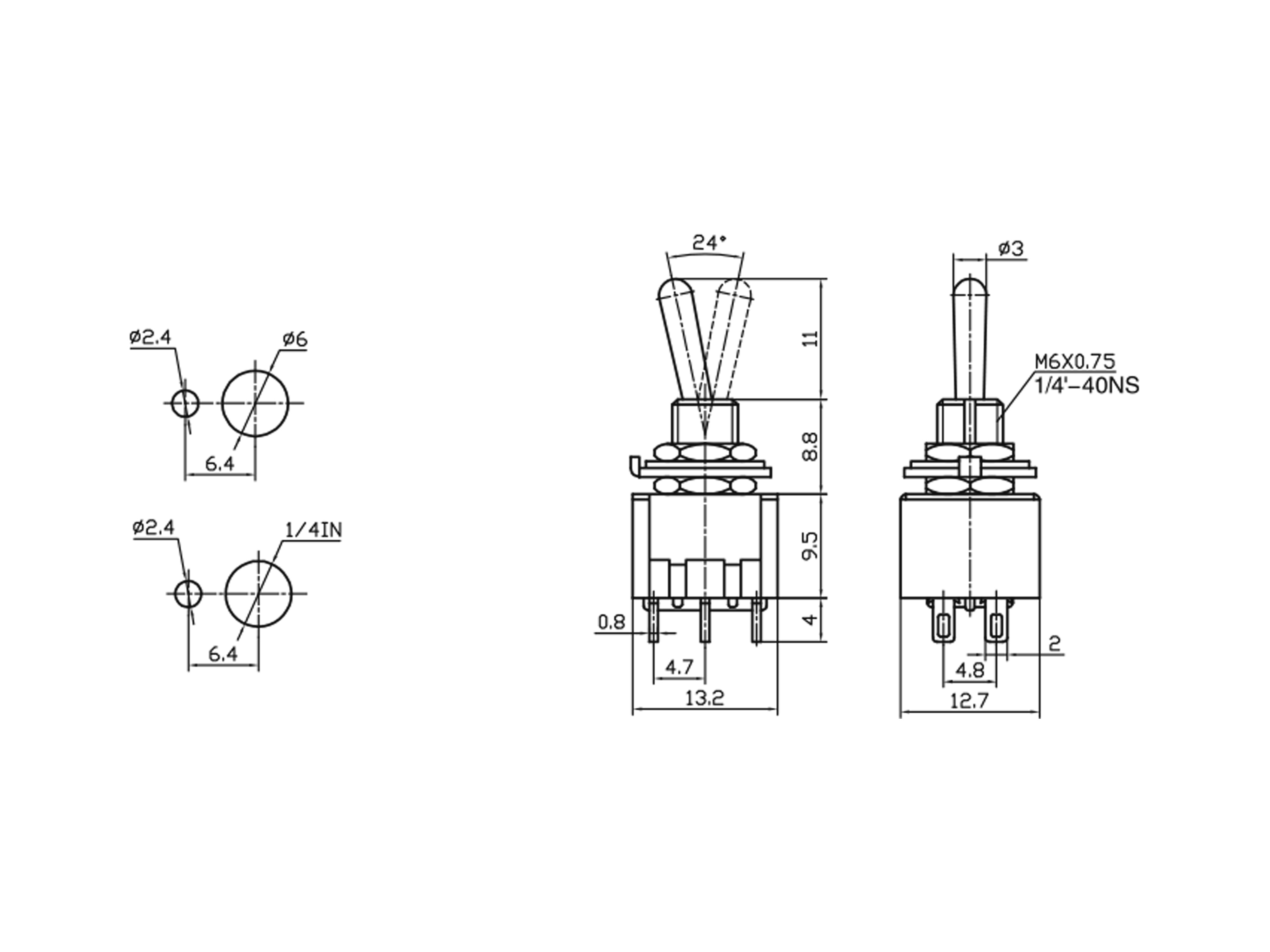 Kippschalter MTS-101-A1, 5 Stück Kippschalter MTS-101-A1, 5 Stück