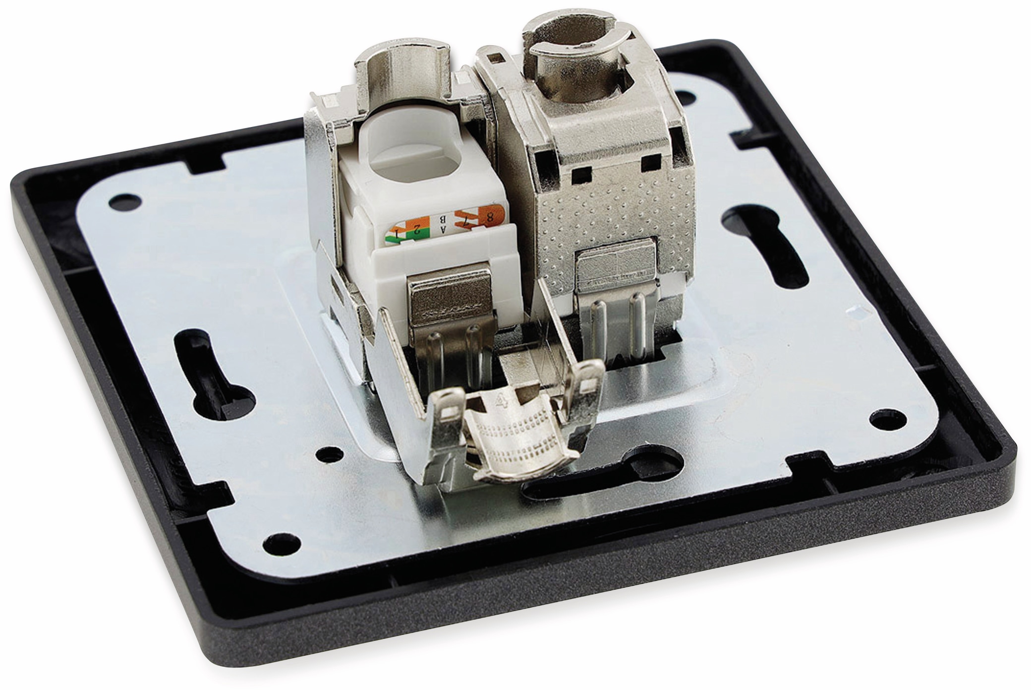 MILOS Netzwerkdose 23046, 2x CAT6, anthrazit MILOS Netzwerkdose 23046, 2x CAT6, anthrazit