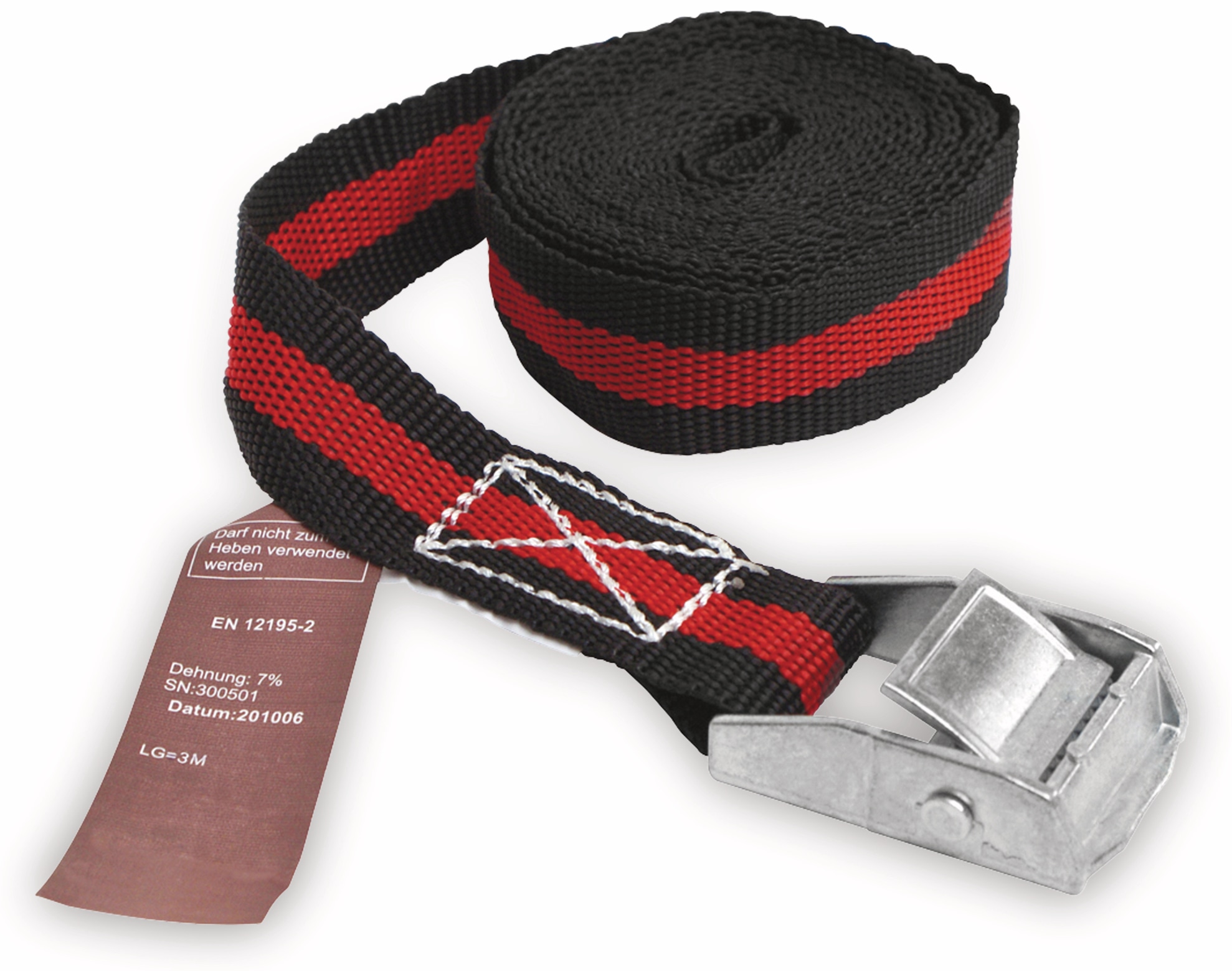 LAS Spanngurt 10320, 500x2,5 cm, mit Klemmverschluss, 250 daN LAS Spanngurt 10320, 500x2,5 cm, mit Klemmverschluss, 250 daN