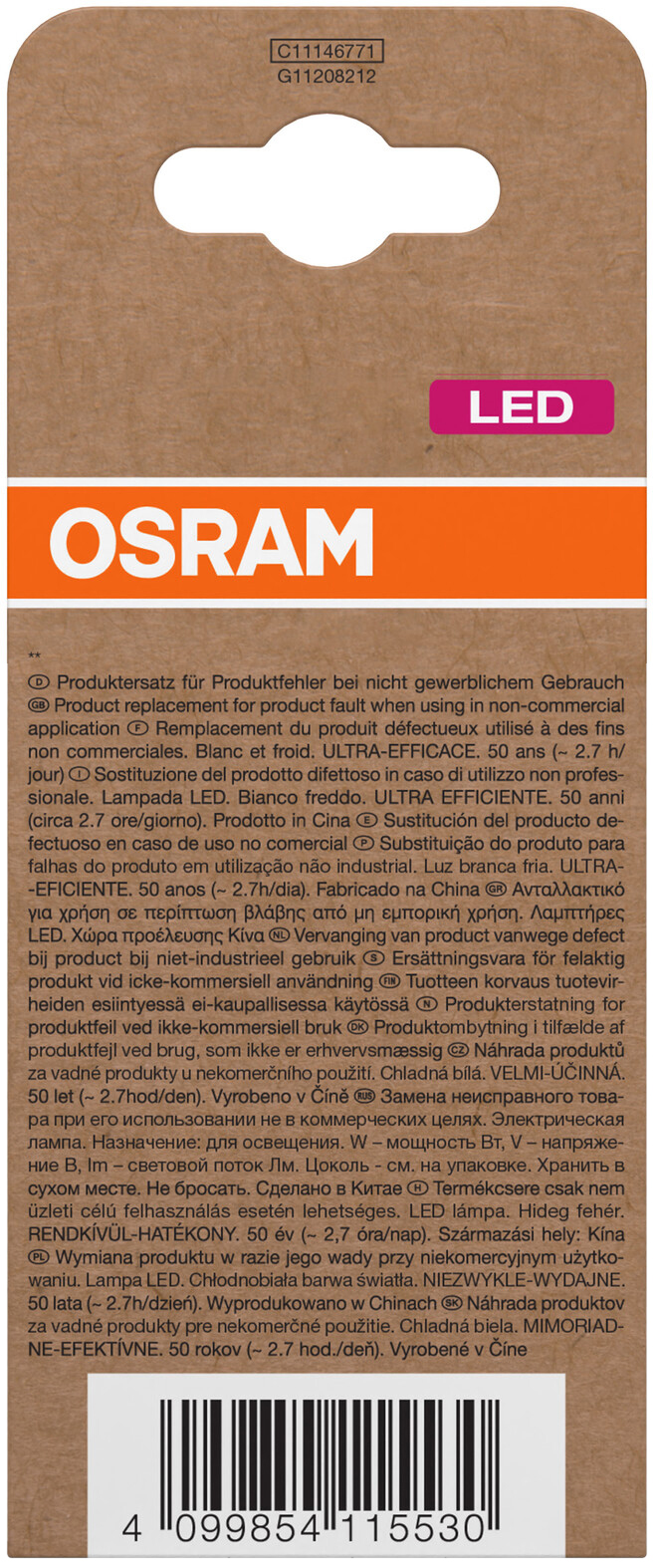 OSRAM LED-Lampe, Kolbenform, E27, 7,2 W, 4000 K, EEK: A, 1521 lm, neutralweiß OSRAM LED-Lampe, Kolbenform, E27, 7,2 W, 4000 K, EEK: A, 1521 lm, neutralweiß