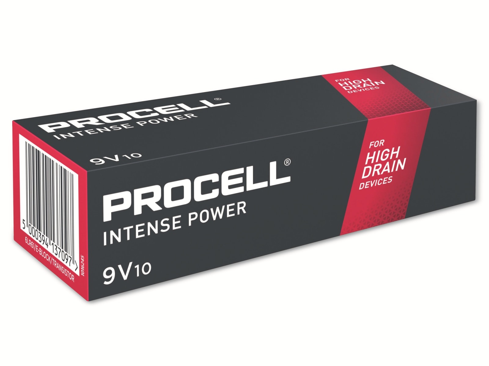 DURACELL Alkaline-Batterie E-Block, 6LR61, 9V, Procell Intense, 10 Stück DURACELL Alkaline-Batterie E-Block, 6LR61, 9V, Procell Intense, 10 Stück