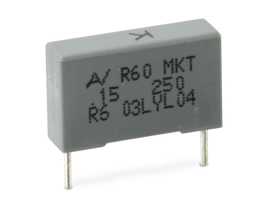 Folien-Kondensator, 0,15 µF, 250 V, radial Folien-Kondensator, 0,15 µF, 250 V
