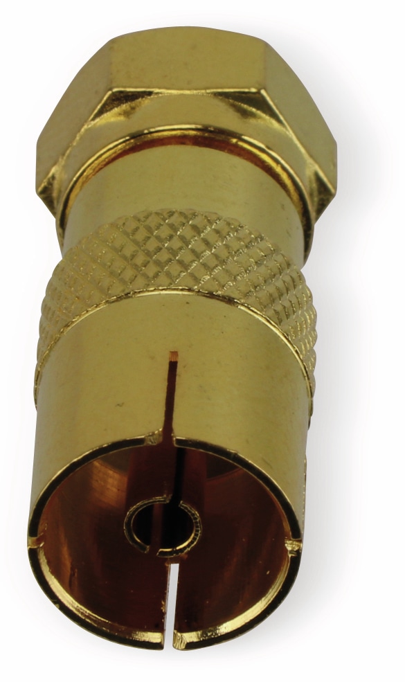 S-IMPULS F-Adapter, F-Stecker/Koaxialkupplung, vergoldet S-IMPULS F-Adapter, F-Stecker/Koaxialkupplung, vergoldet