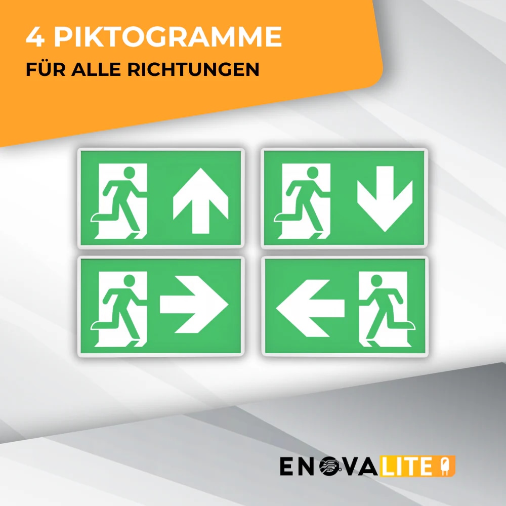 ENOVALITE LED-Fluchtwegeleuchte, inkl. 8 h Notstromakku