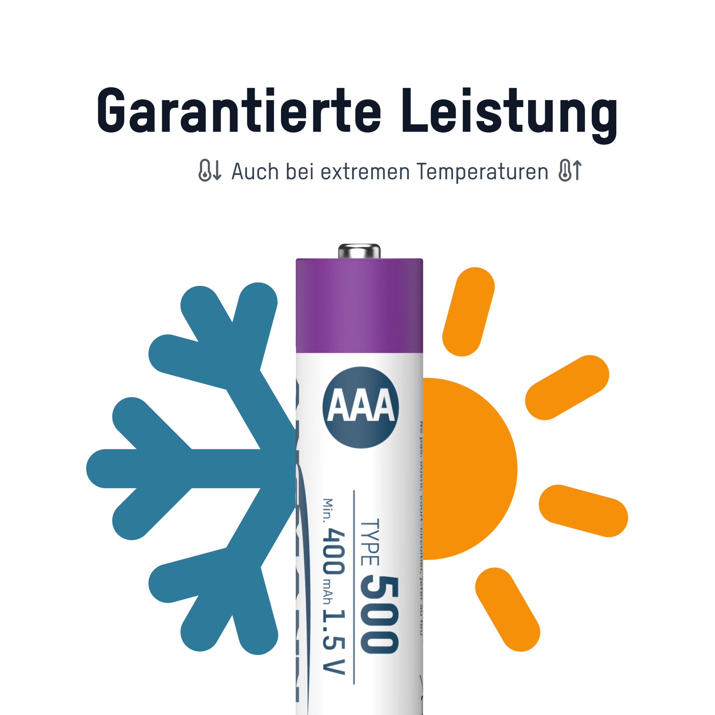 ANSMANN Li-Ion Micro-Akku, AAA, Typ 500 (min. 400mAh), 4 Stück ANSMANN Li-Ion Micro-Akku, AAA, Typ 500 (min. 400mAh), 4 Stück