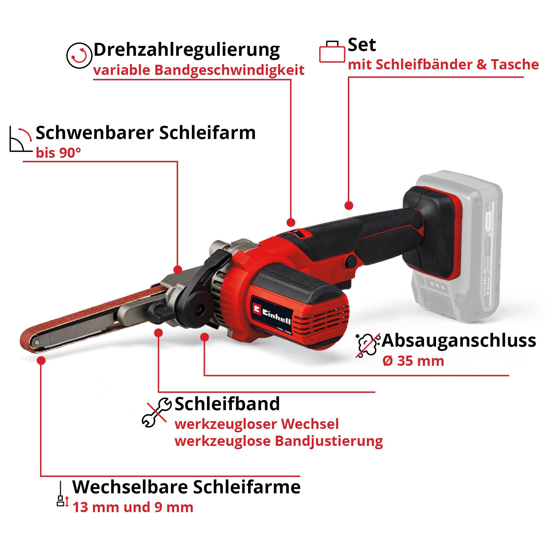 EINHELL Akku-Bandfeile TE-BF 18 Li Kit (1x 4,0 Ah) EINHELL Akku-Bandfeile TE-BF 18 Li Kit (1x 4,0 Ah)
