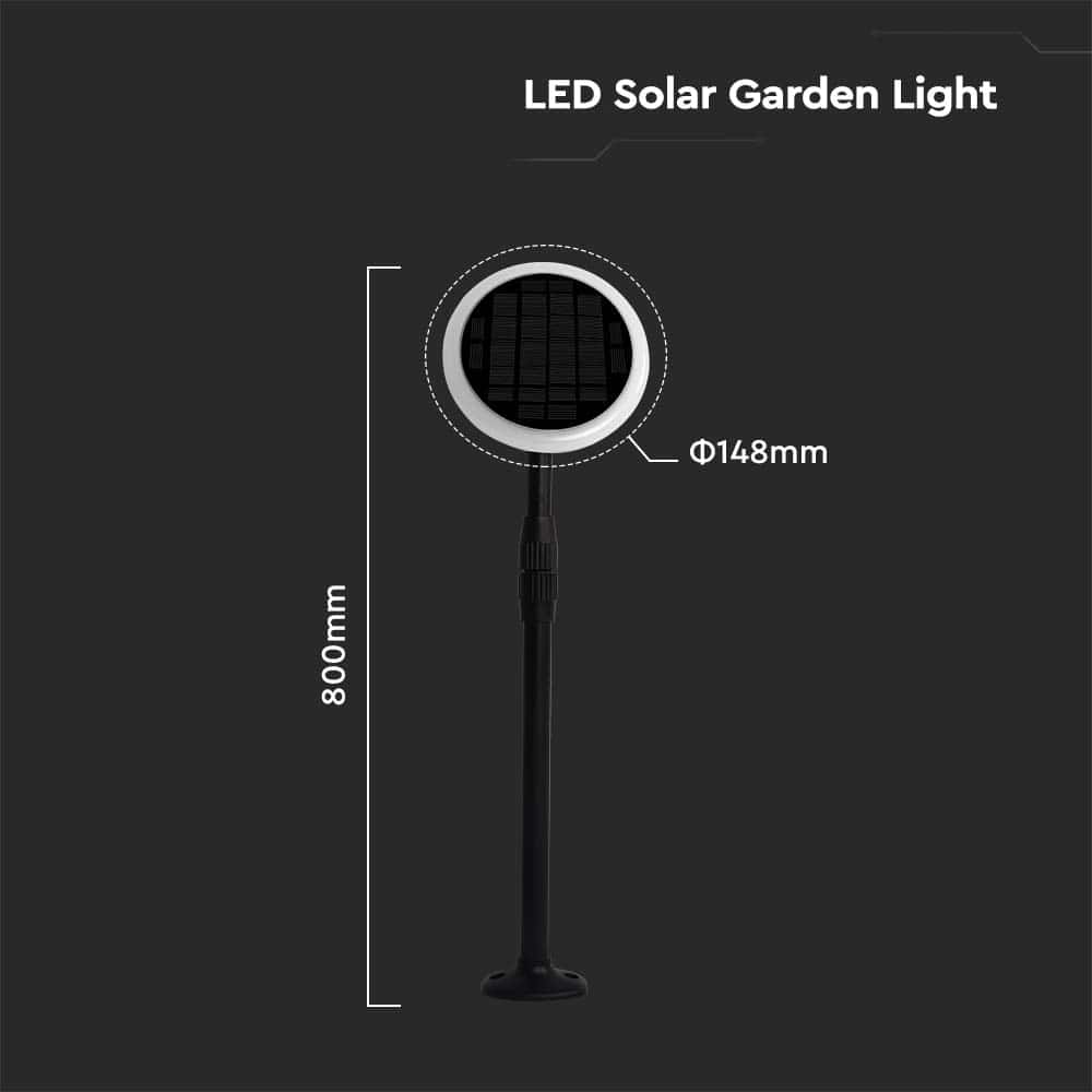 V-TAC Solar LED-Gartenleuchte VT-943, 3 W, 4000 K, schwarz, 2 Stück V-TAC Solar LED-Gartenleuchte VT-943, 3 W, 4000 K, schwarz, 2 Stück