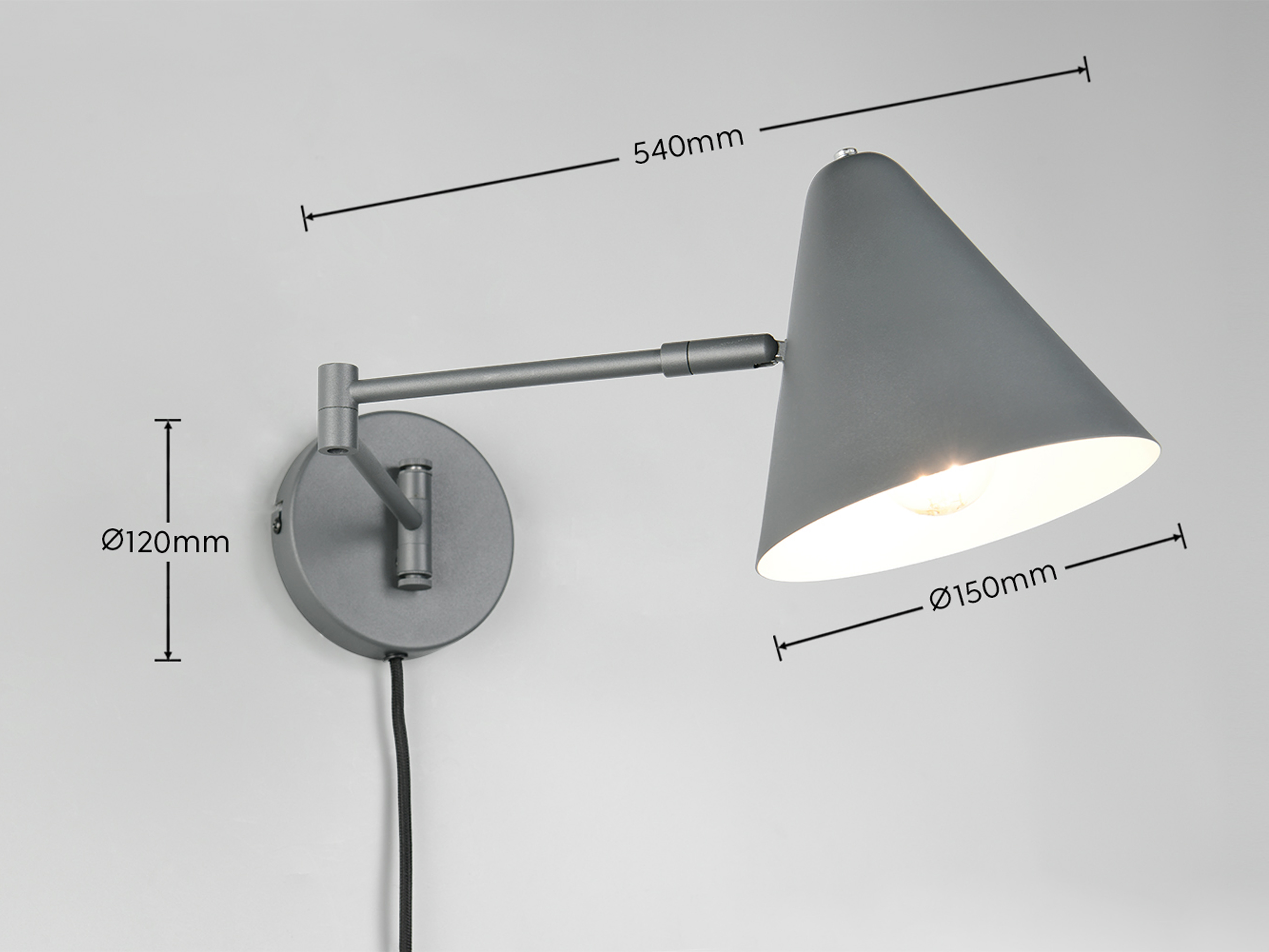 TRIO Wandleuchte Cosima 263970142, E14, ohne LM, IP20, anthrazit TRIO Wandleuchte Cosima 263970142, E14, ohne LM, IP20, anthrazit