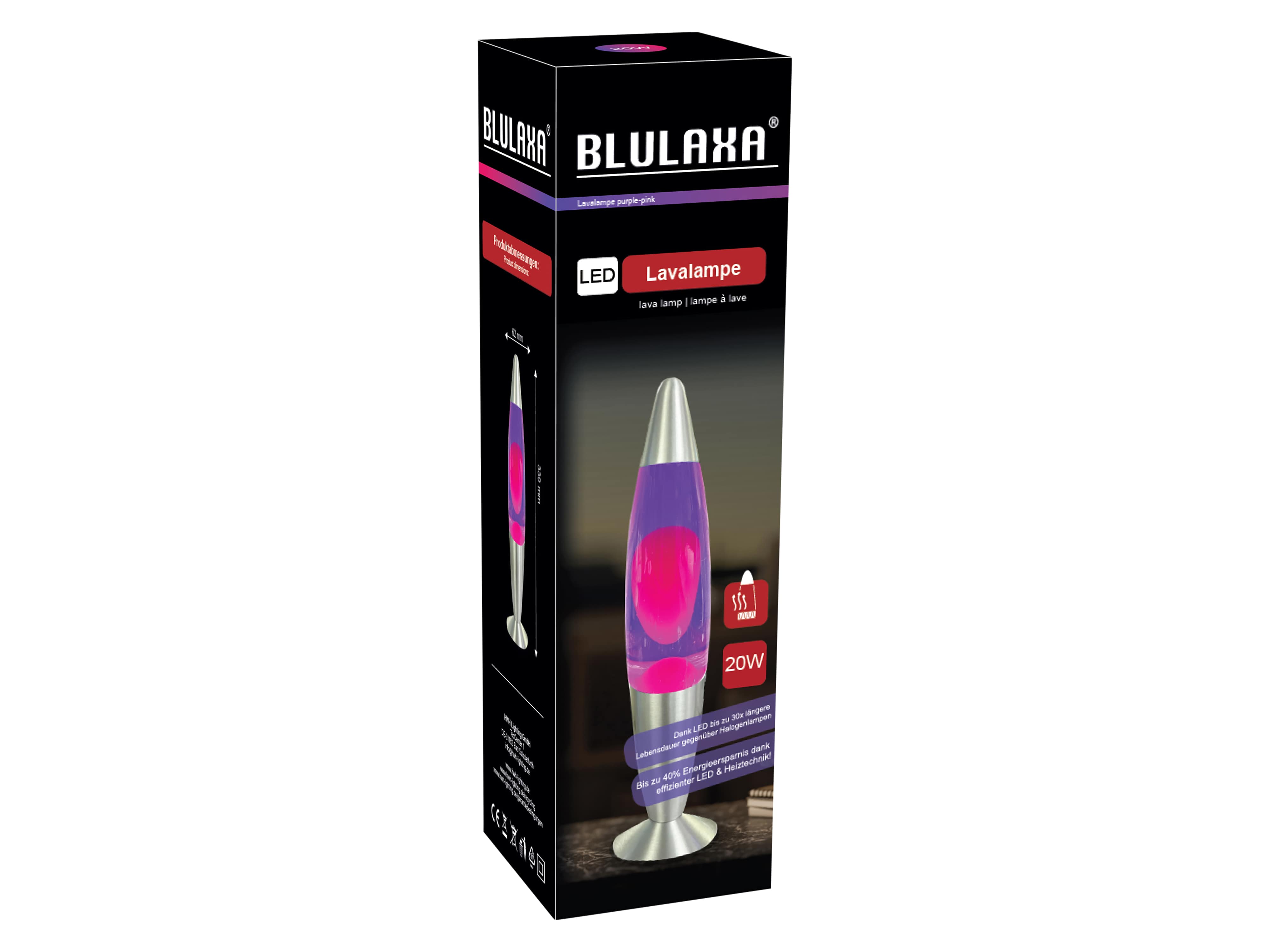 BLULAXA LED-Lava-Tischleuchte, 49984, 20W, 34 cm, rosa/lila BLULAXA LED-Lava-Tischleuchte, 49984, 20W, 34 cm, rosa/lila